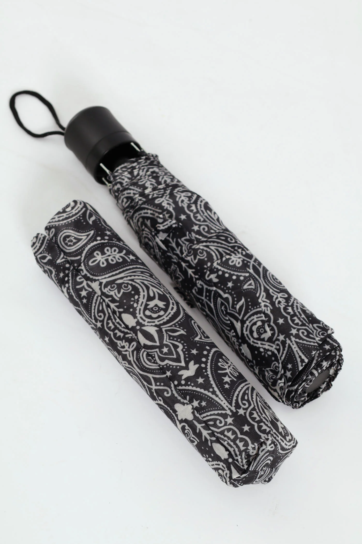 Paisley Print Umbrella - Black/White - Image 4