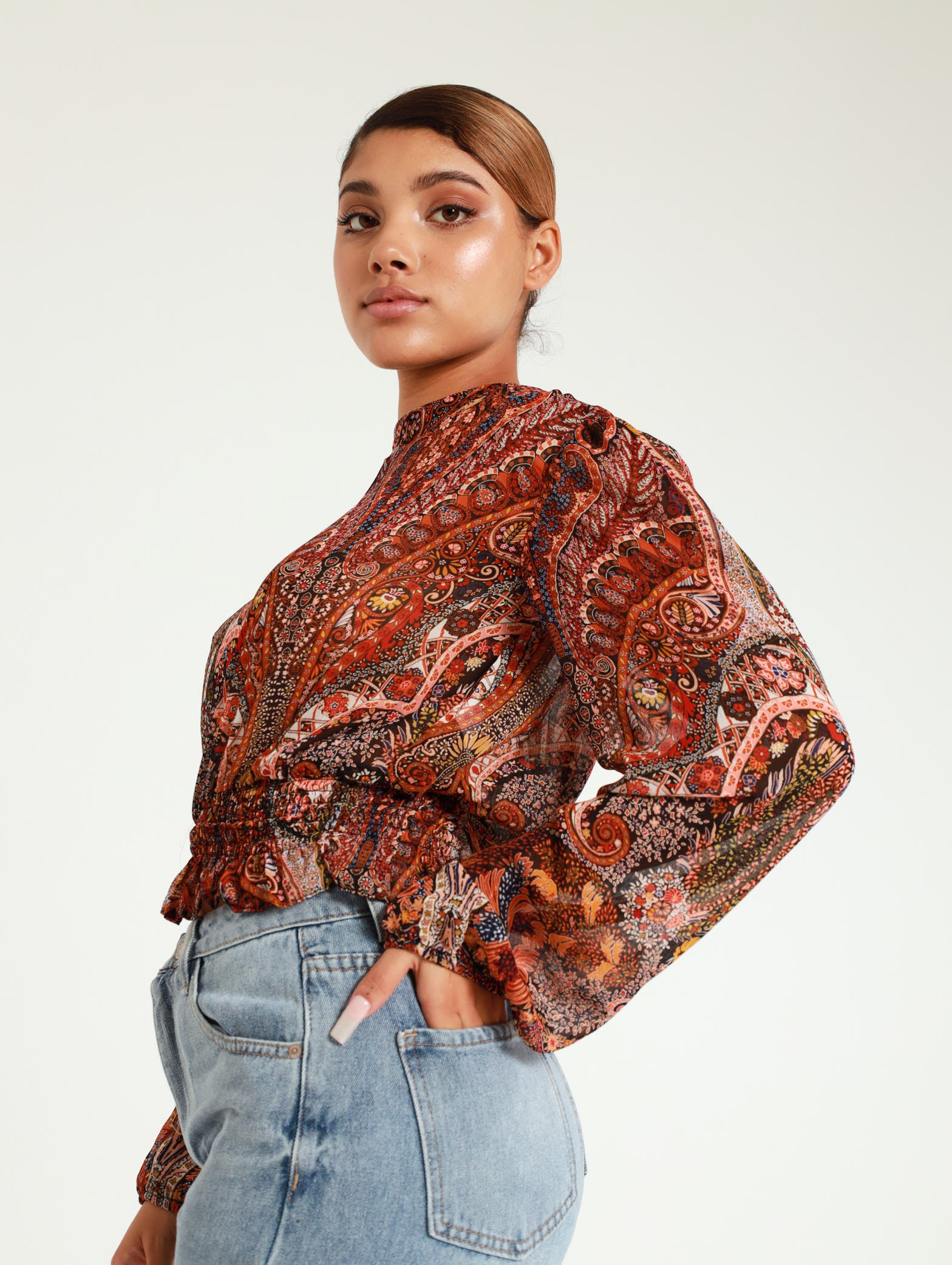 Paisley Print Yoryu Blouse - Image 2