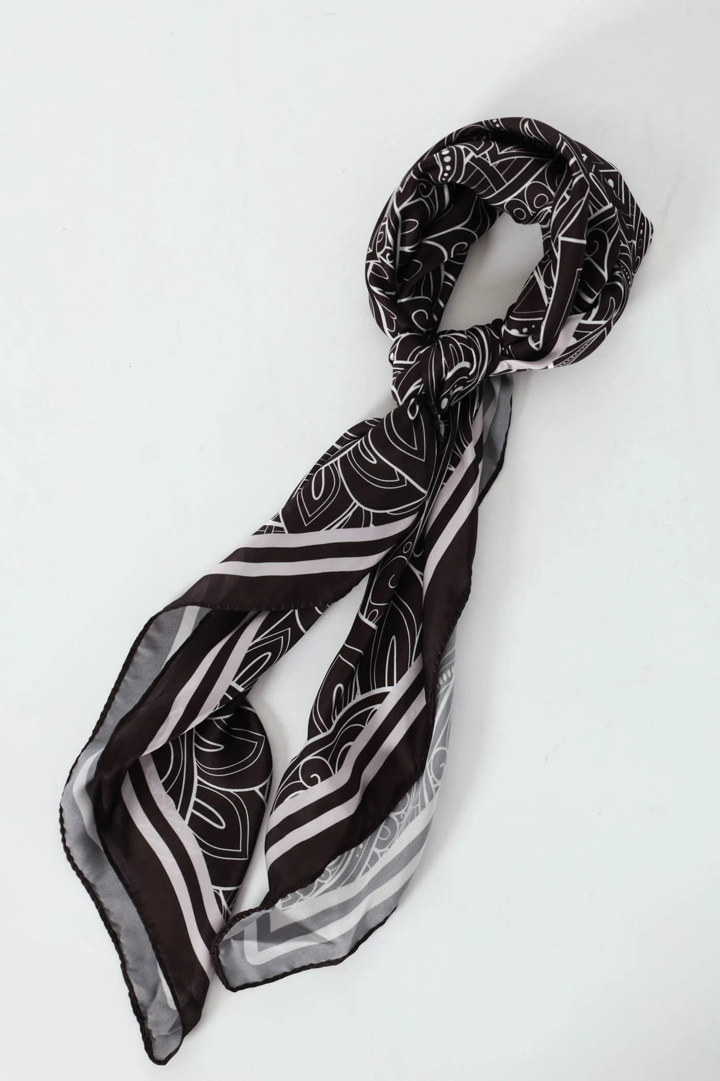 Paisley Printsatin Scarf - Black