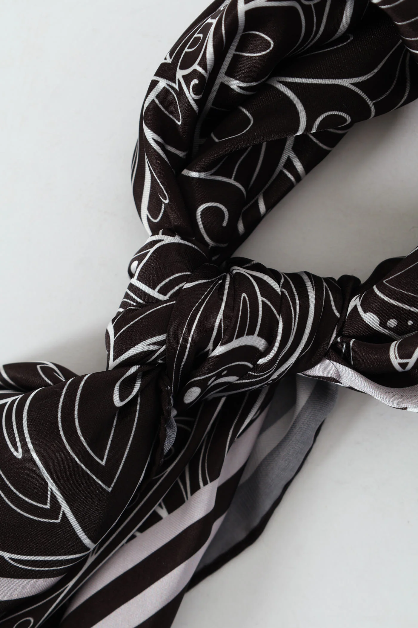 Paisley Printsatin Scarf - Black - Image 3