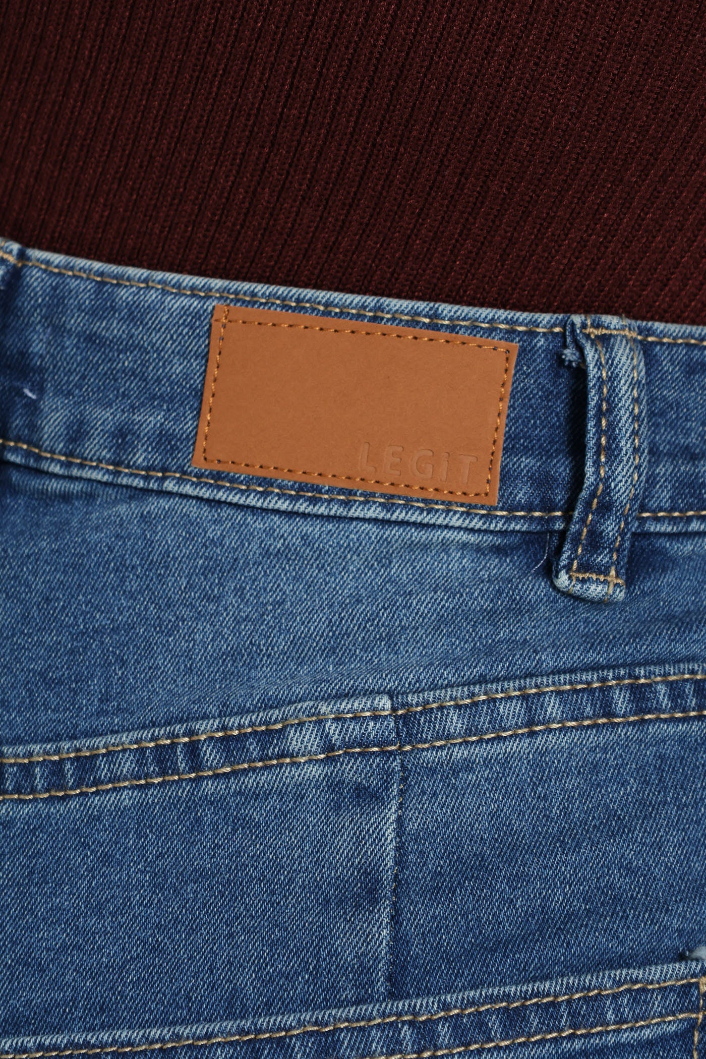 Panel Detail Straight Leg Jean - Medium Wash - Image 3