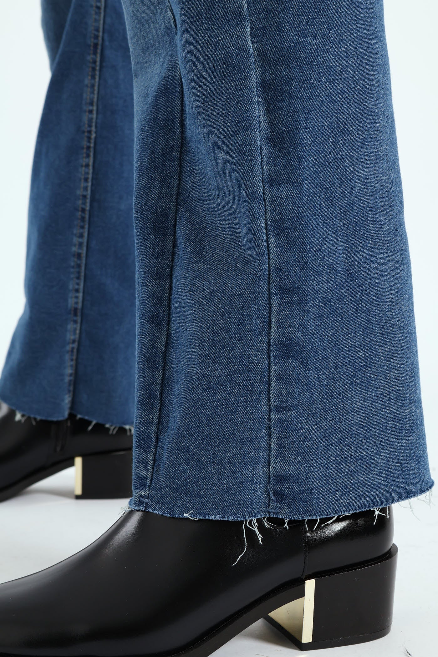 Panel Detail Straight Leg Jean - Medium Wash - Image 4