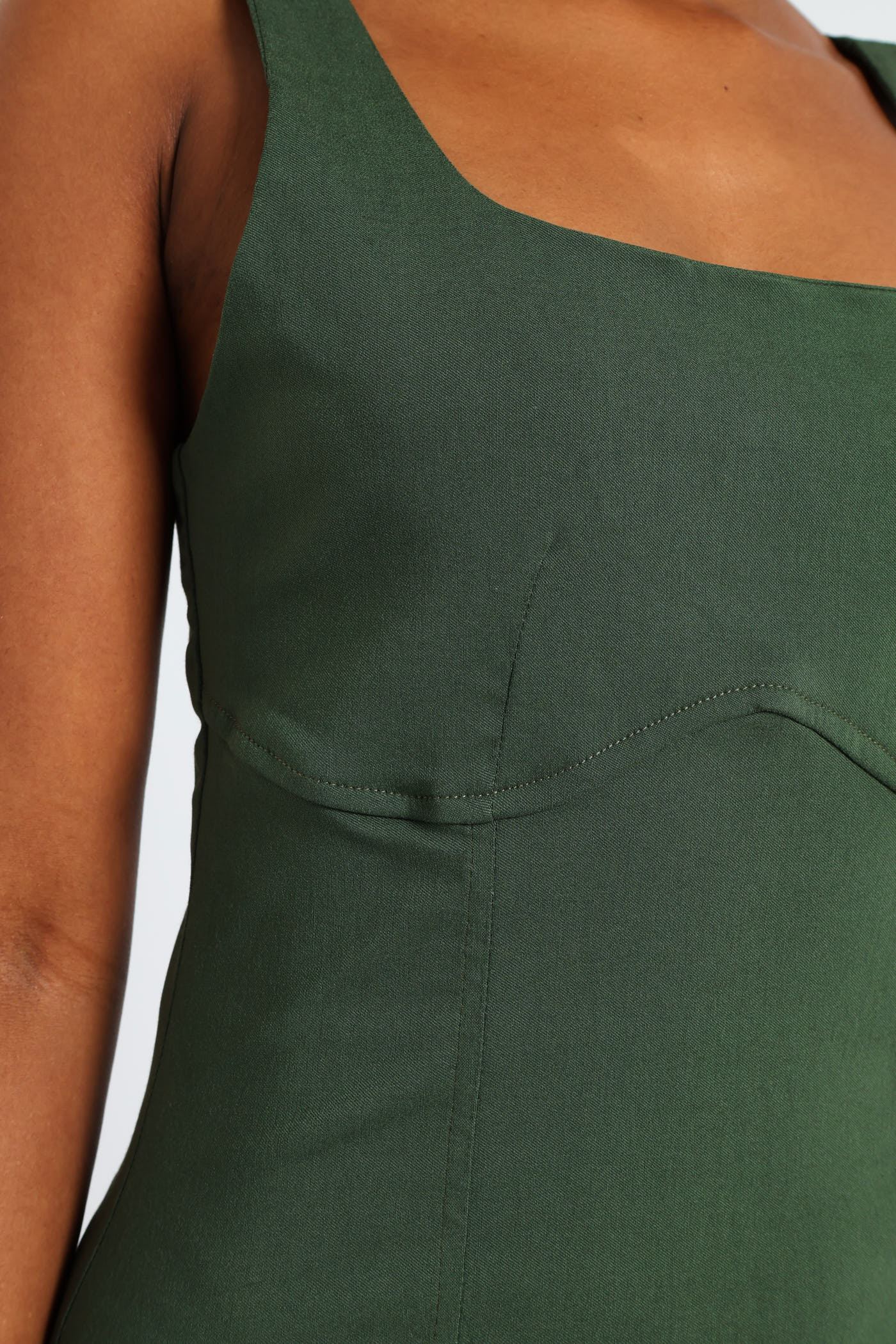 Paneled Bodycon Dress - Olive - Image 2