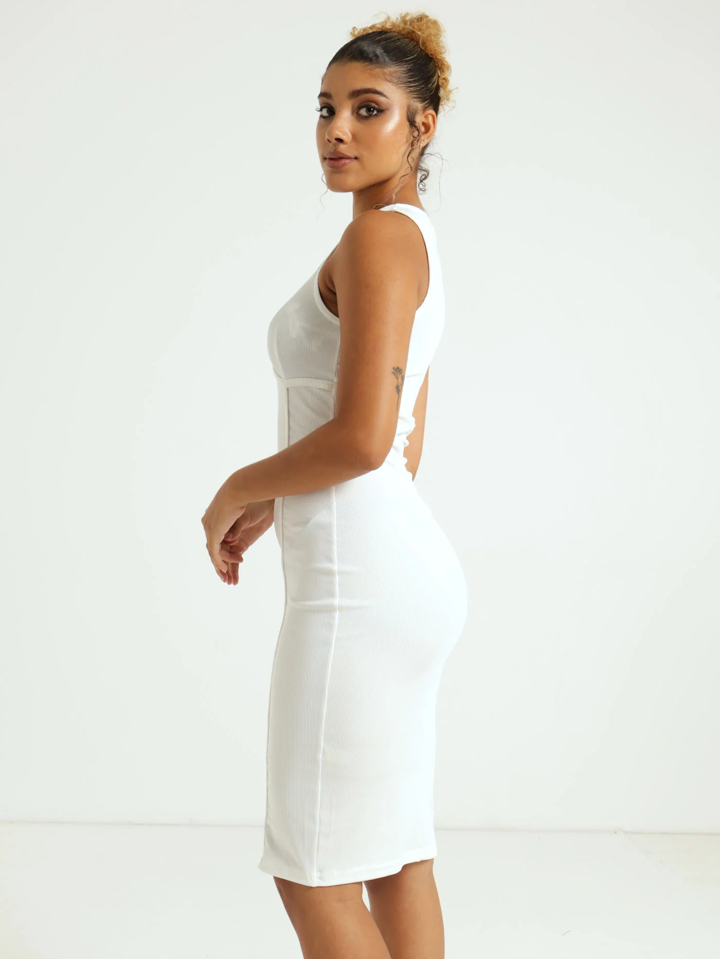 Panelled Corset Bodycon Dress - Image 2