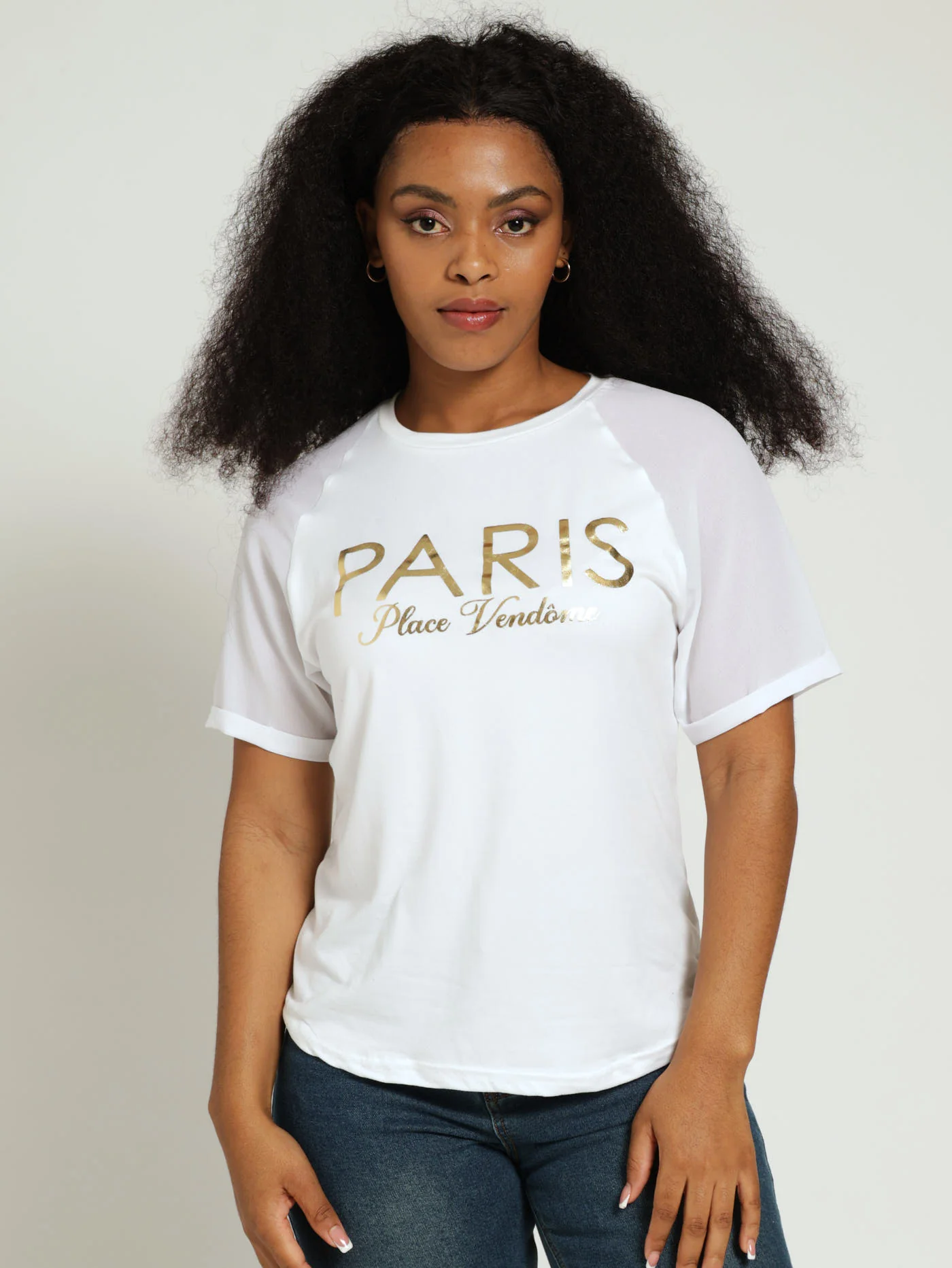 Paris Place Combo Tee - White