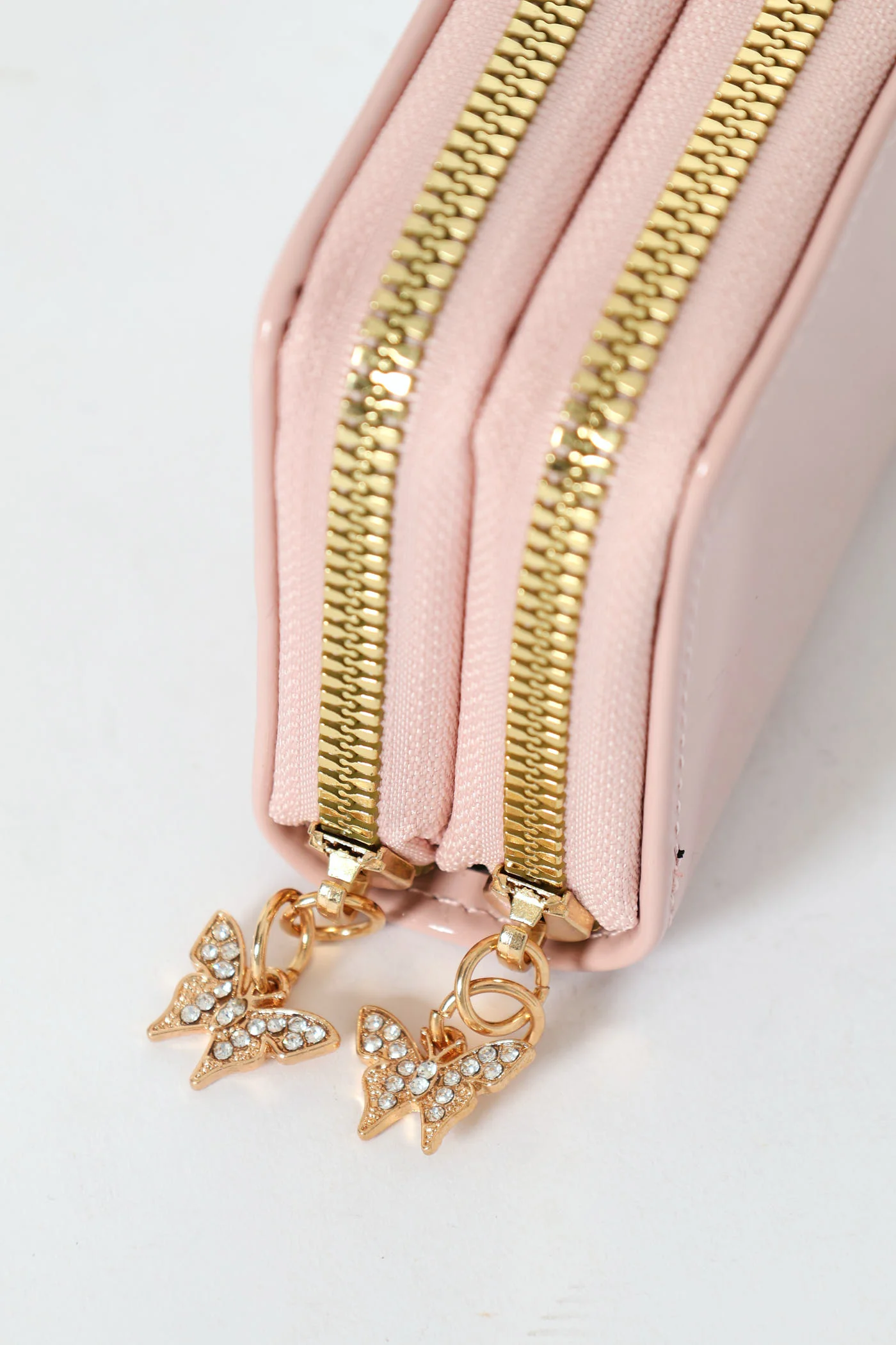 Patent Butterfly Charm Purse - Pink - Image 2