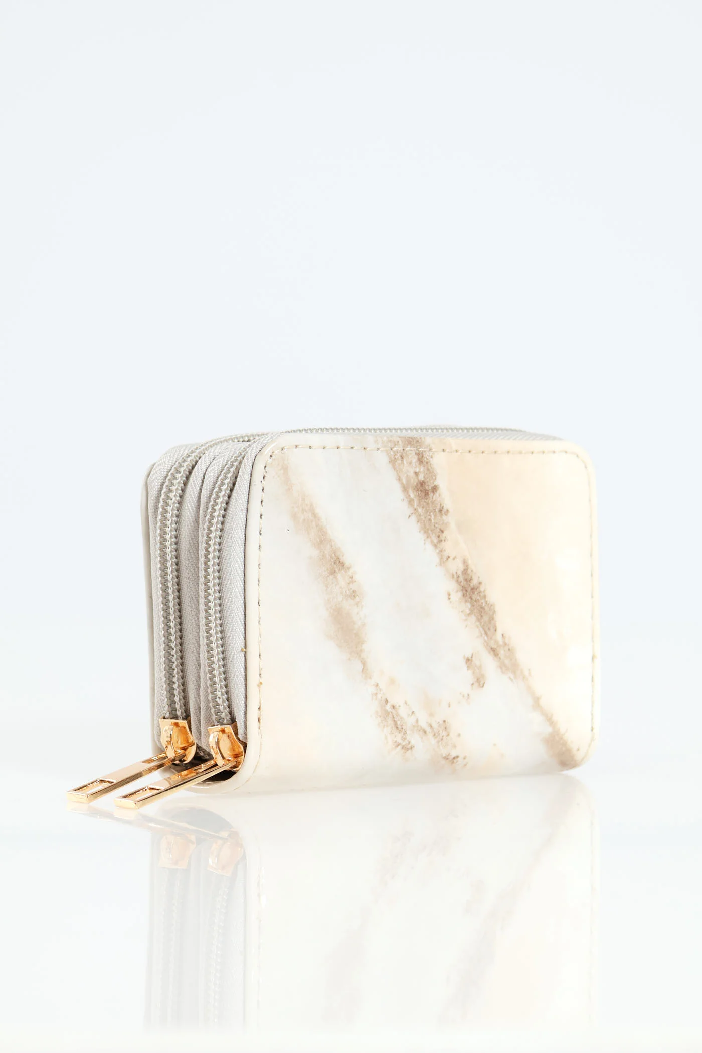 Patent Marble Double Zip Wallet - Multi - Image 2