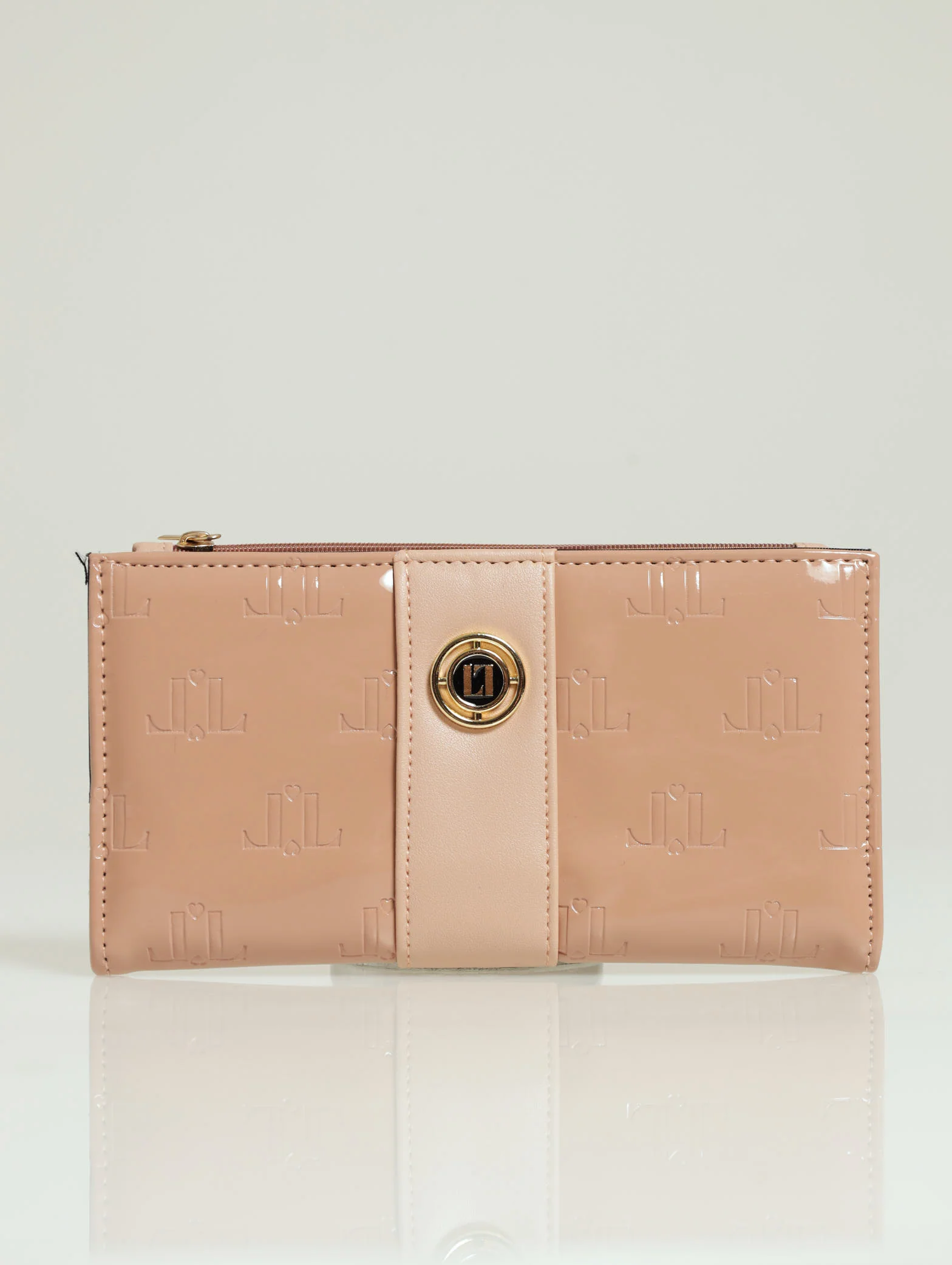 Patent Monogram Large Wallet - Nude