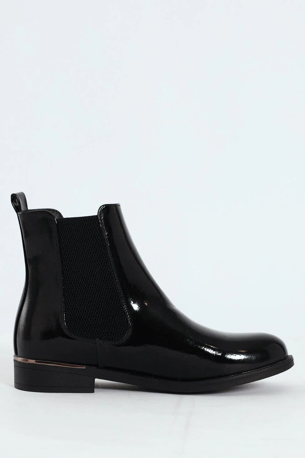 Patent Short Black Boot - Black - Image 3
