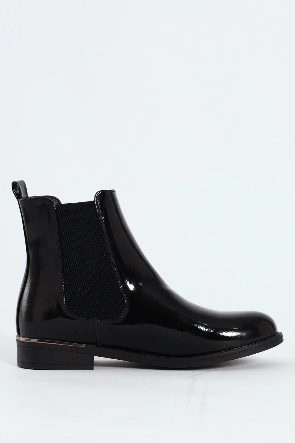 Patent Short Black Boot - Black - Image 5