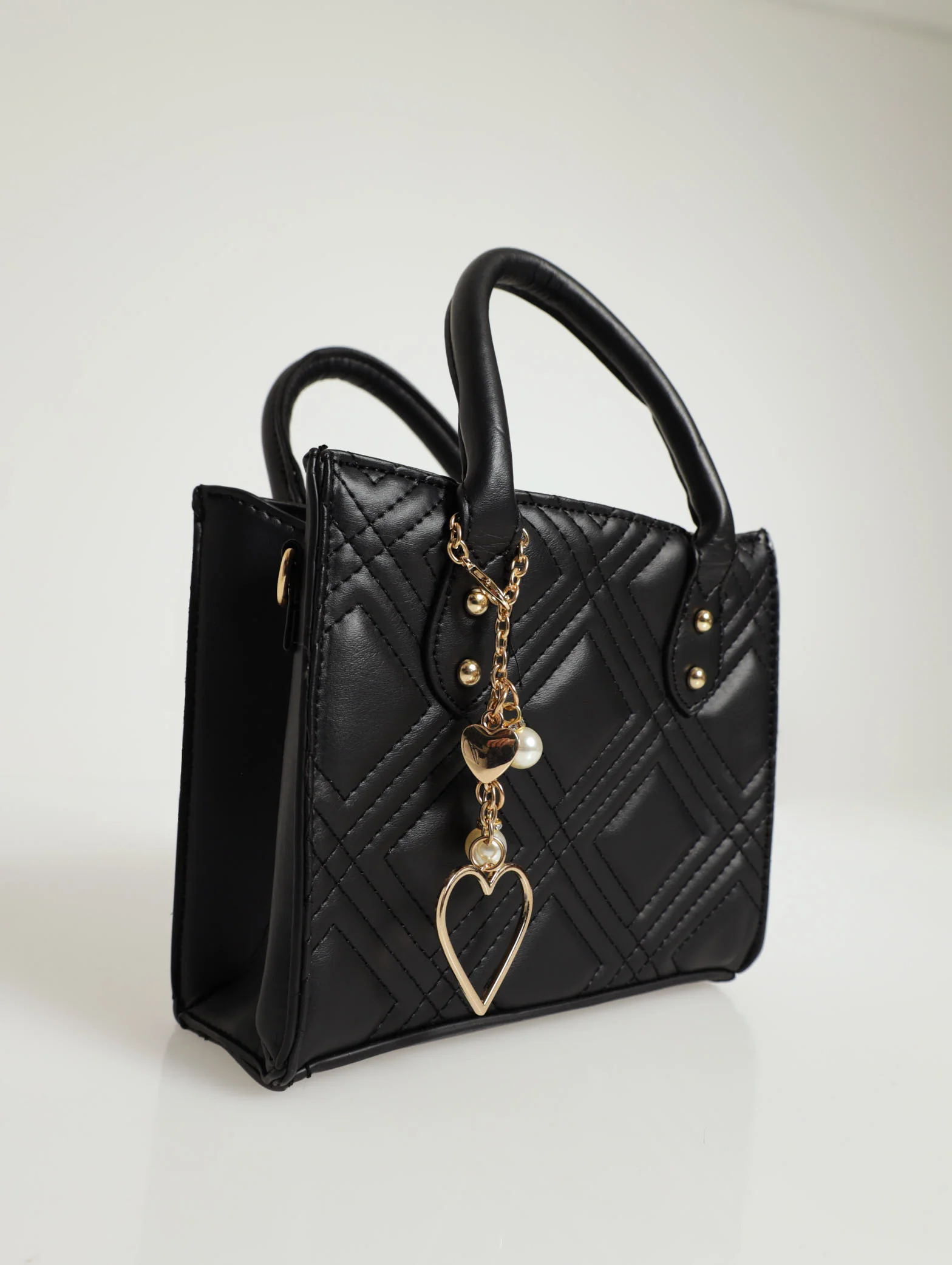 Pearl Charm Detail Mini Tote Bag - Image 2