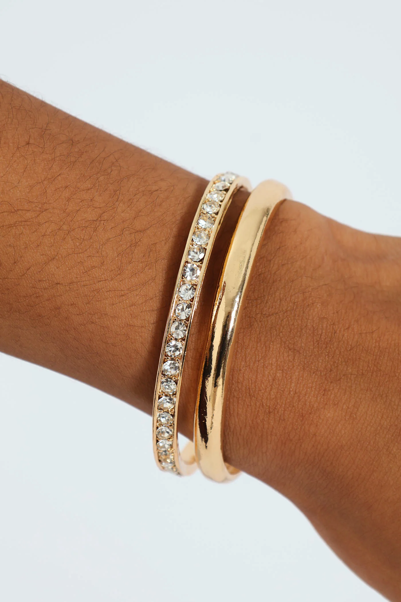 Diamante Cuffed Bracelet - Gold