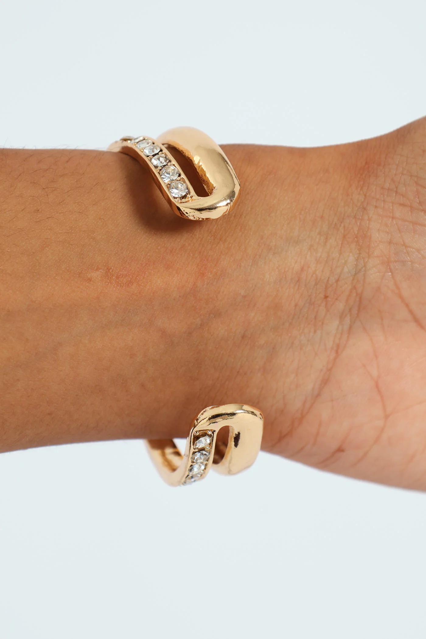 Diamante Cuffed Bracelet - Gold - Image 2