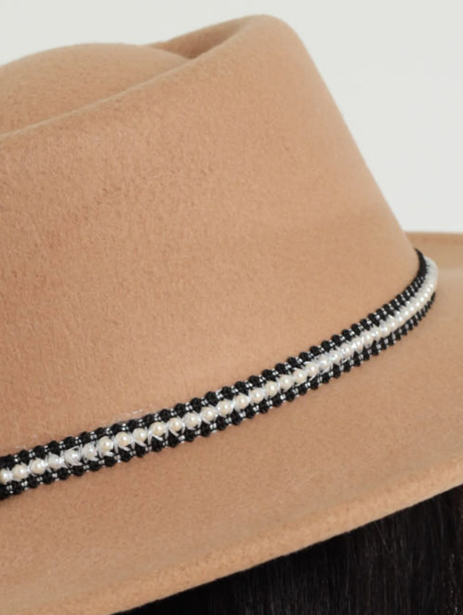 Pearl Detail Felt Boater - Image 4