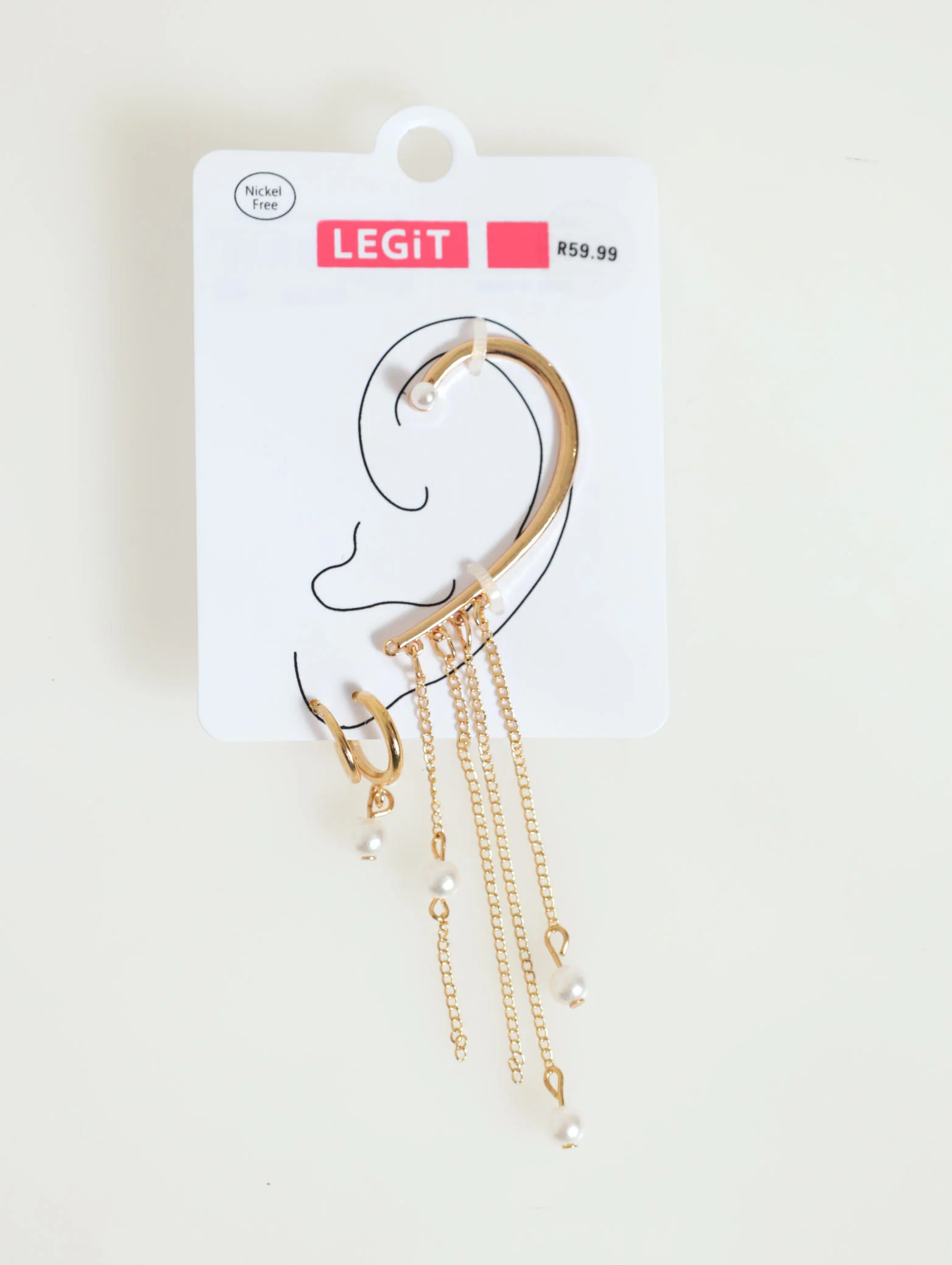 Pearl Hanging Ear Cuff