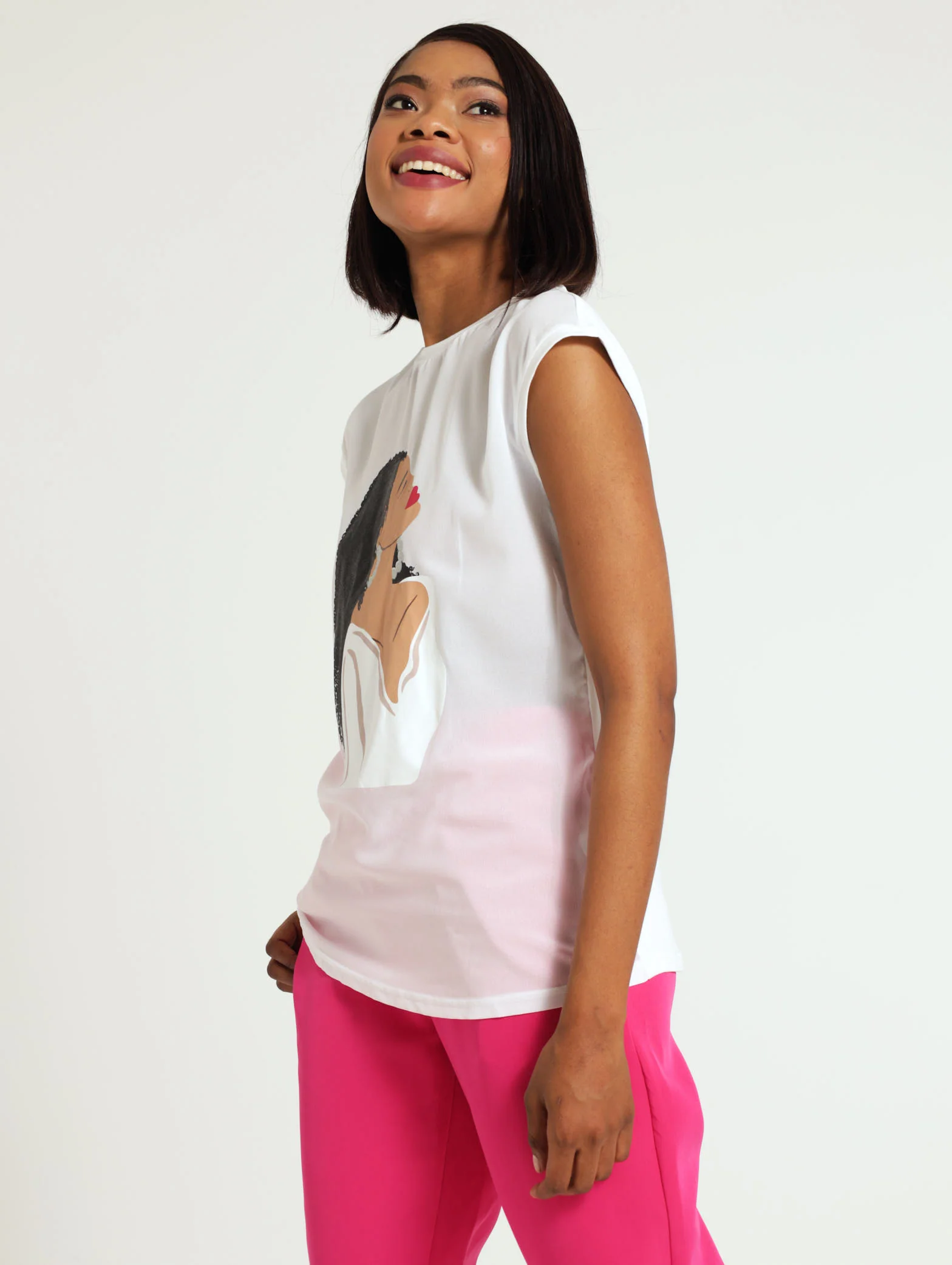 Pearl Hoop Knit Woven Combo Top - Image 2