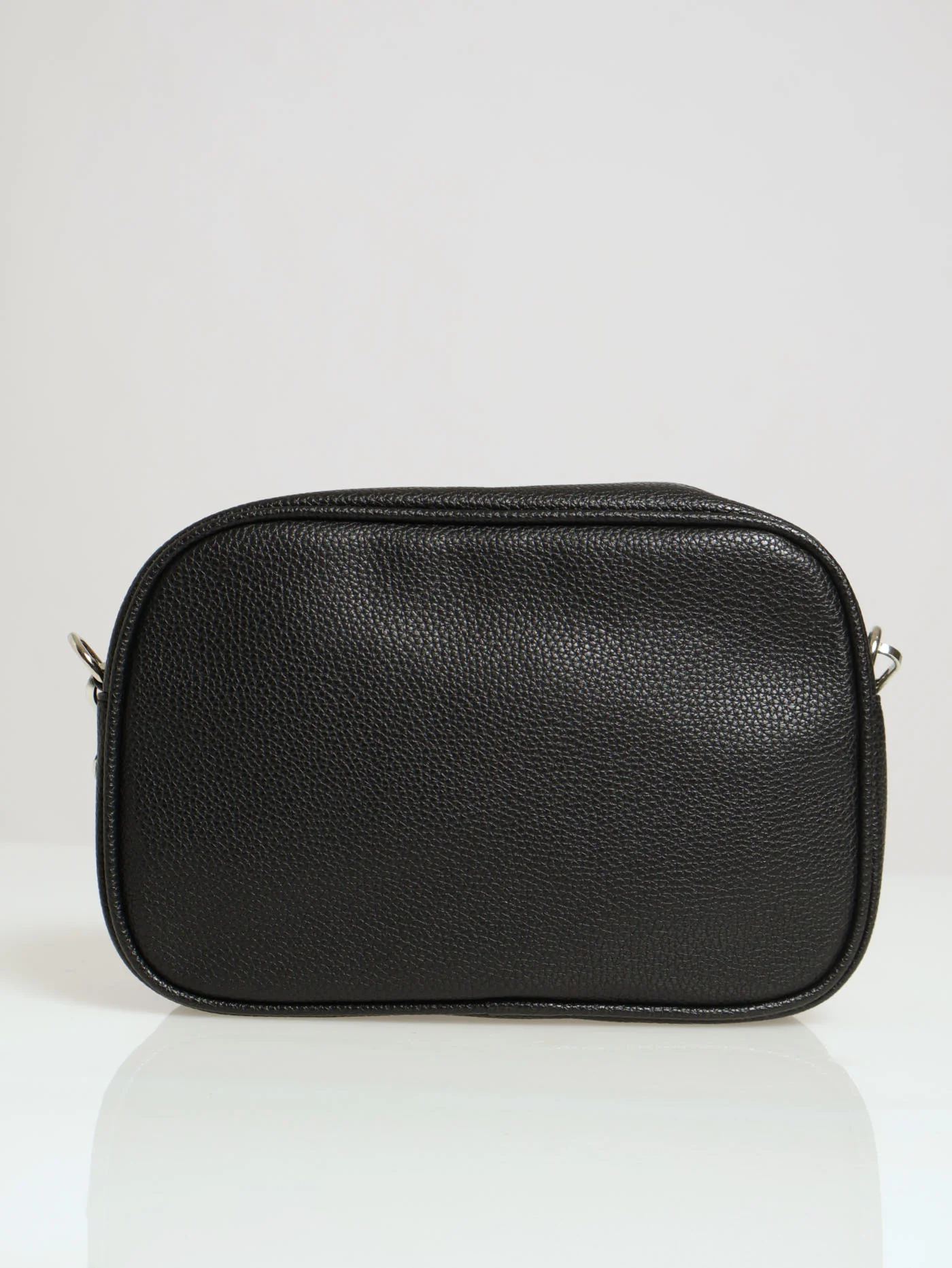 Pebbled Messenger Bag - Black