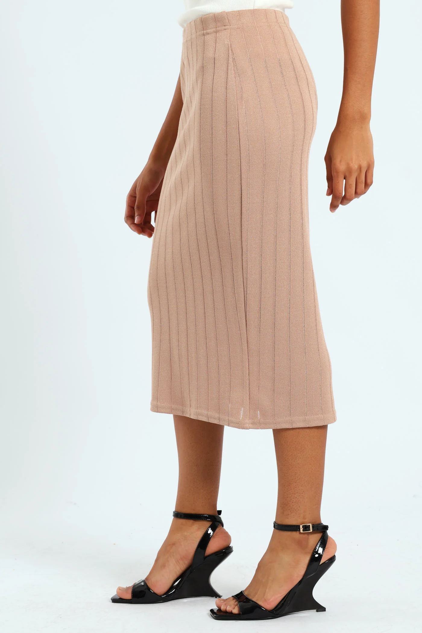 Pencil Bandage Skirt - Nude - Image 4