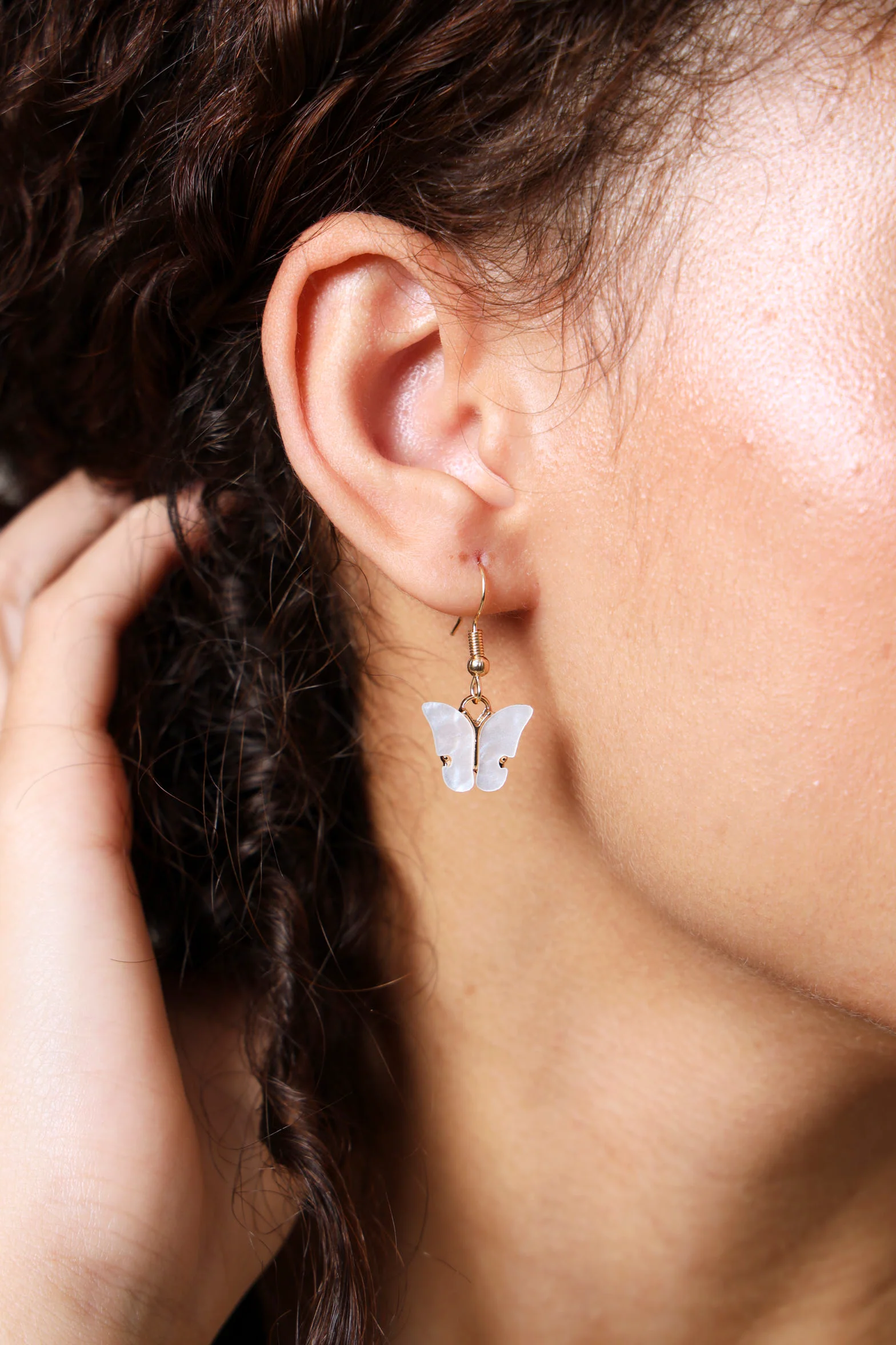 Perspex Butterfly Necklace And Matching Earrings - Gold - Image 3