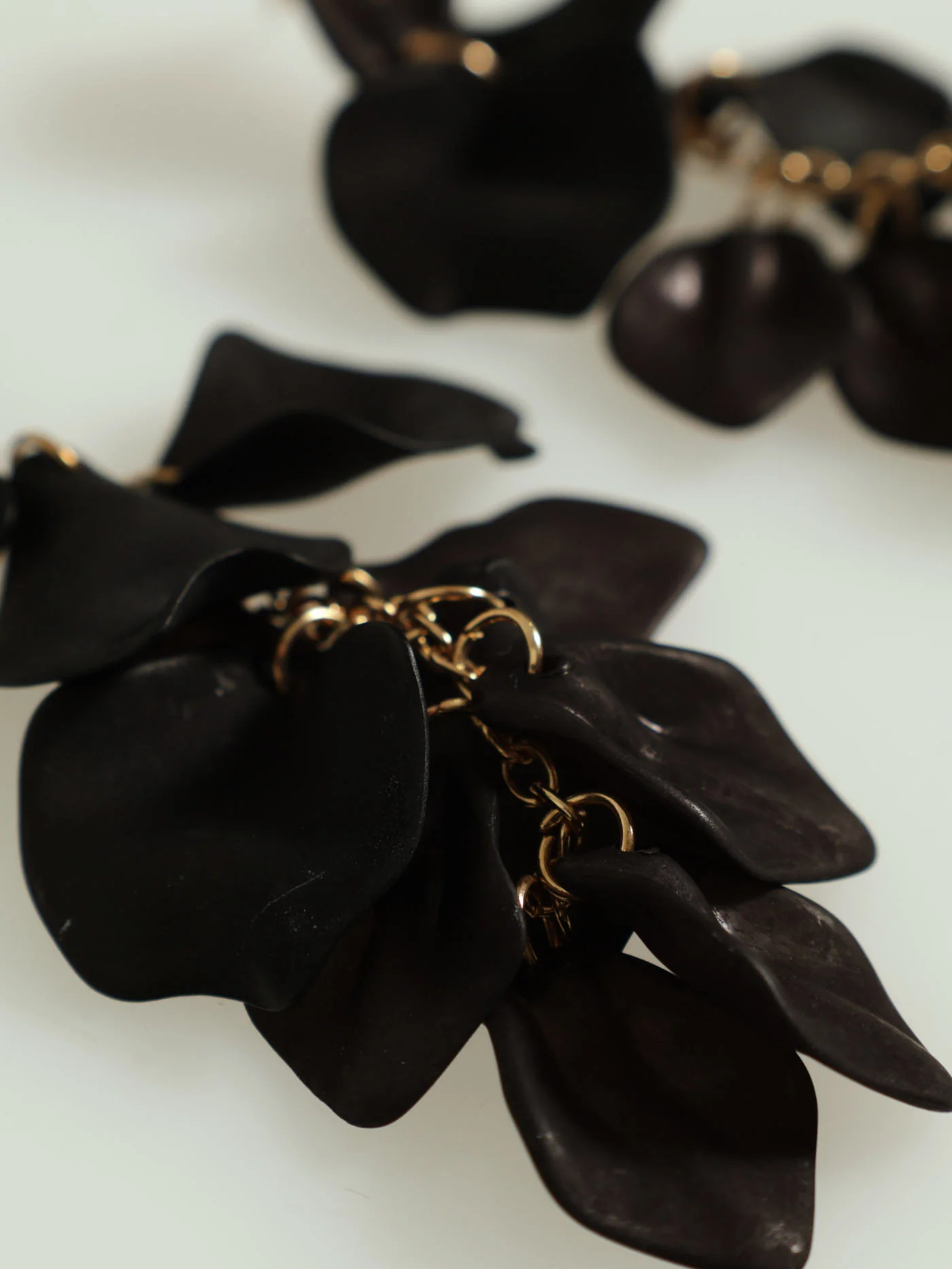 Petal Drop Earrings - Black - Image 2