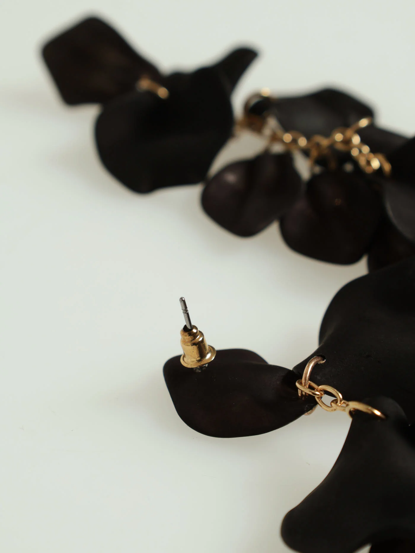 Petal Drop Earrings - Black - Image 3
