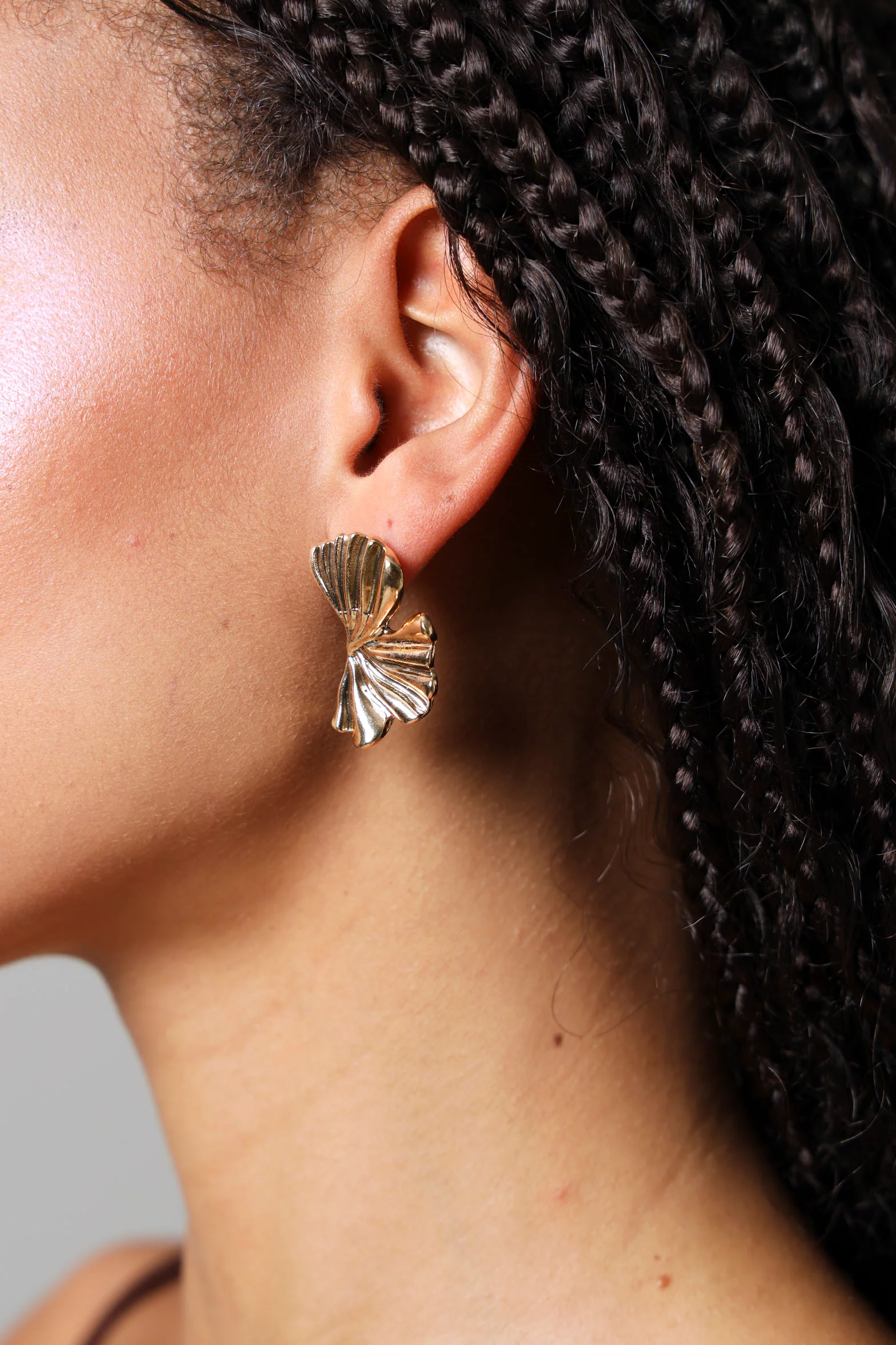 Petal Statement Earrings - Gold - Image 3