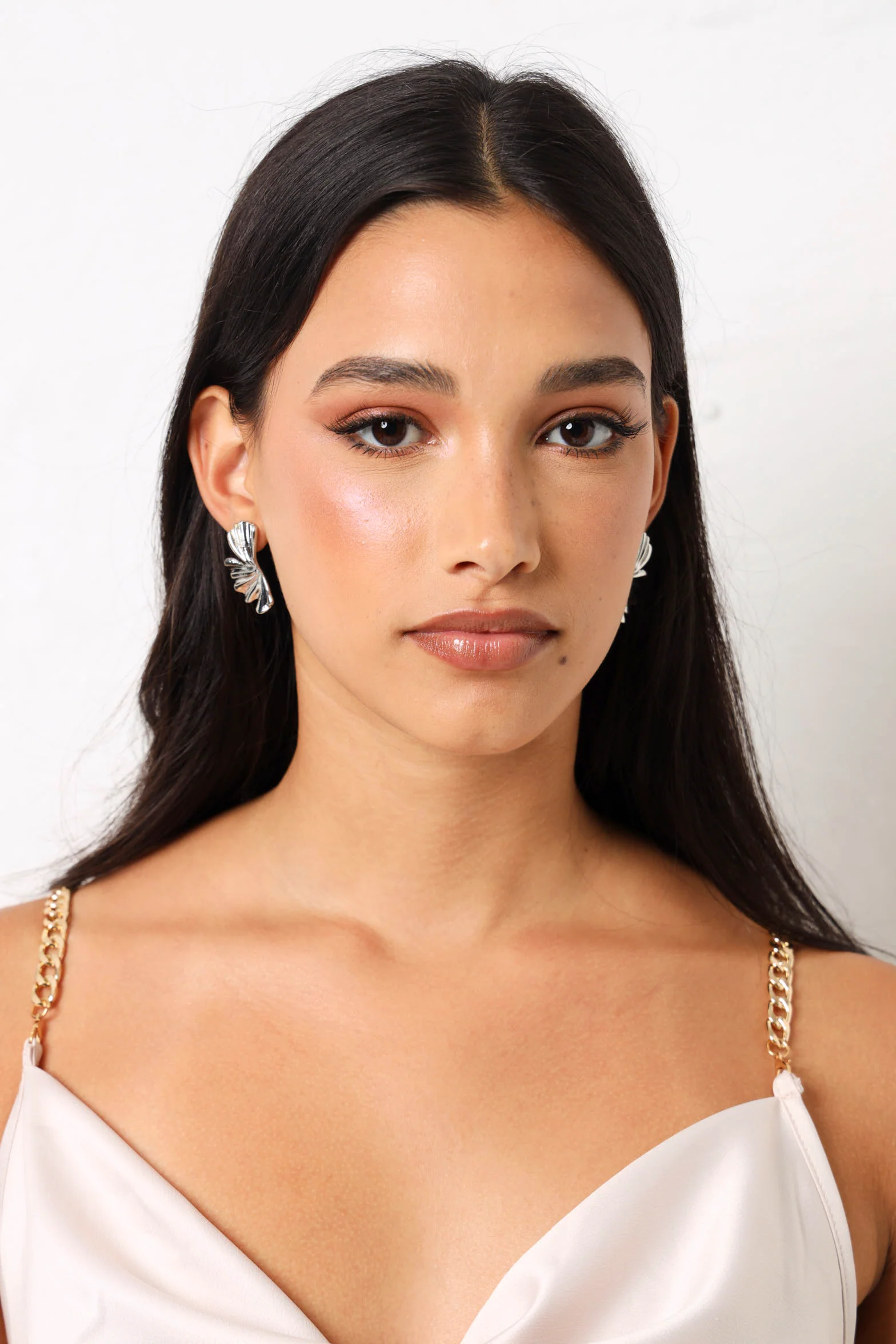 Petal Statement Earrings - Silver - Image 2