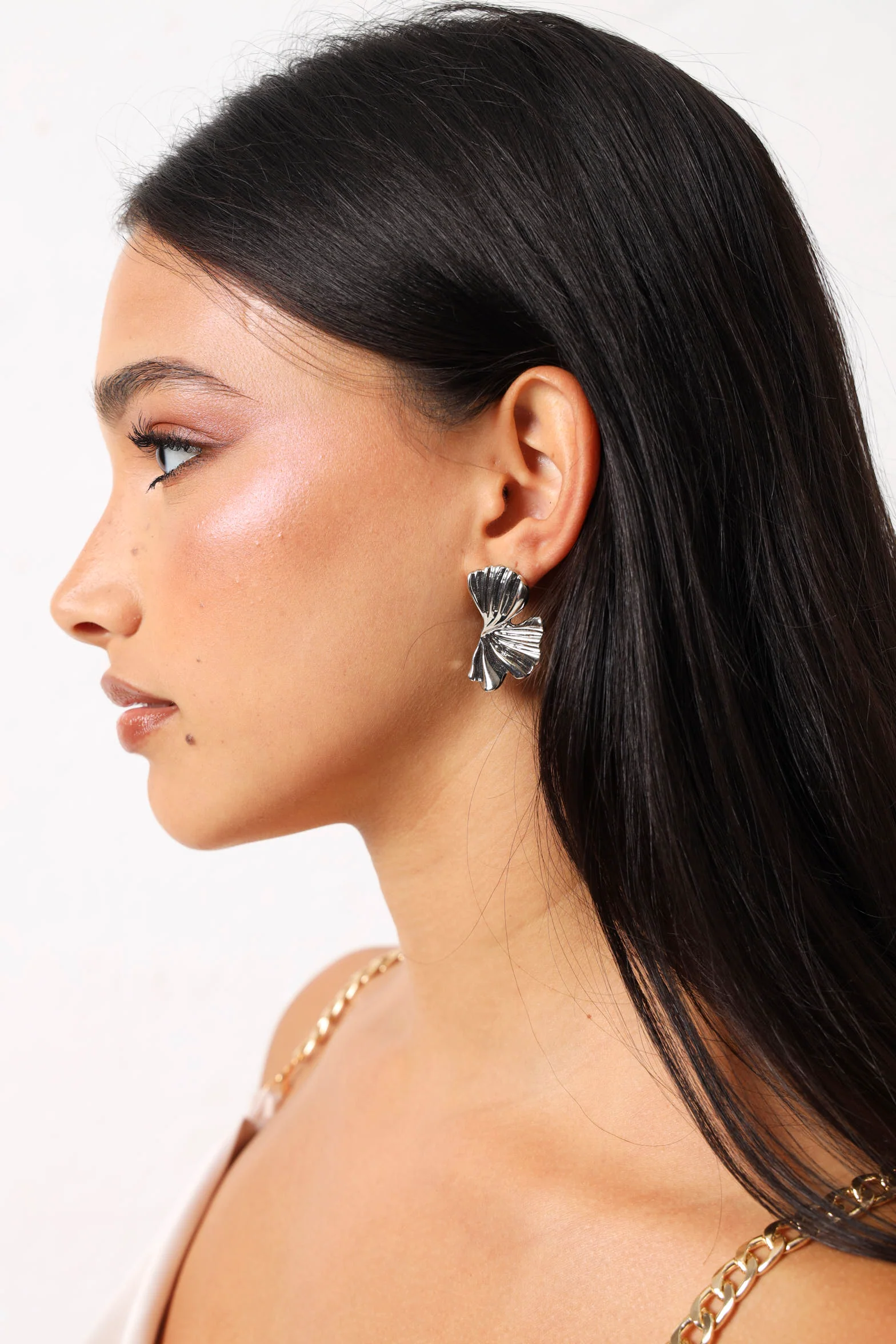 Petal Statement Earrings - Silver - Image 3