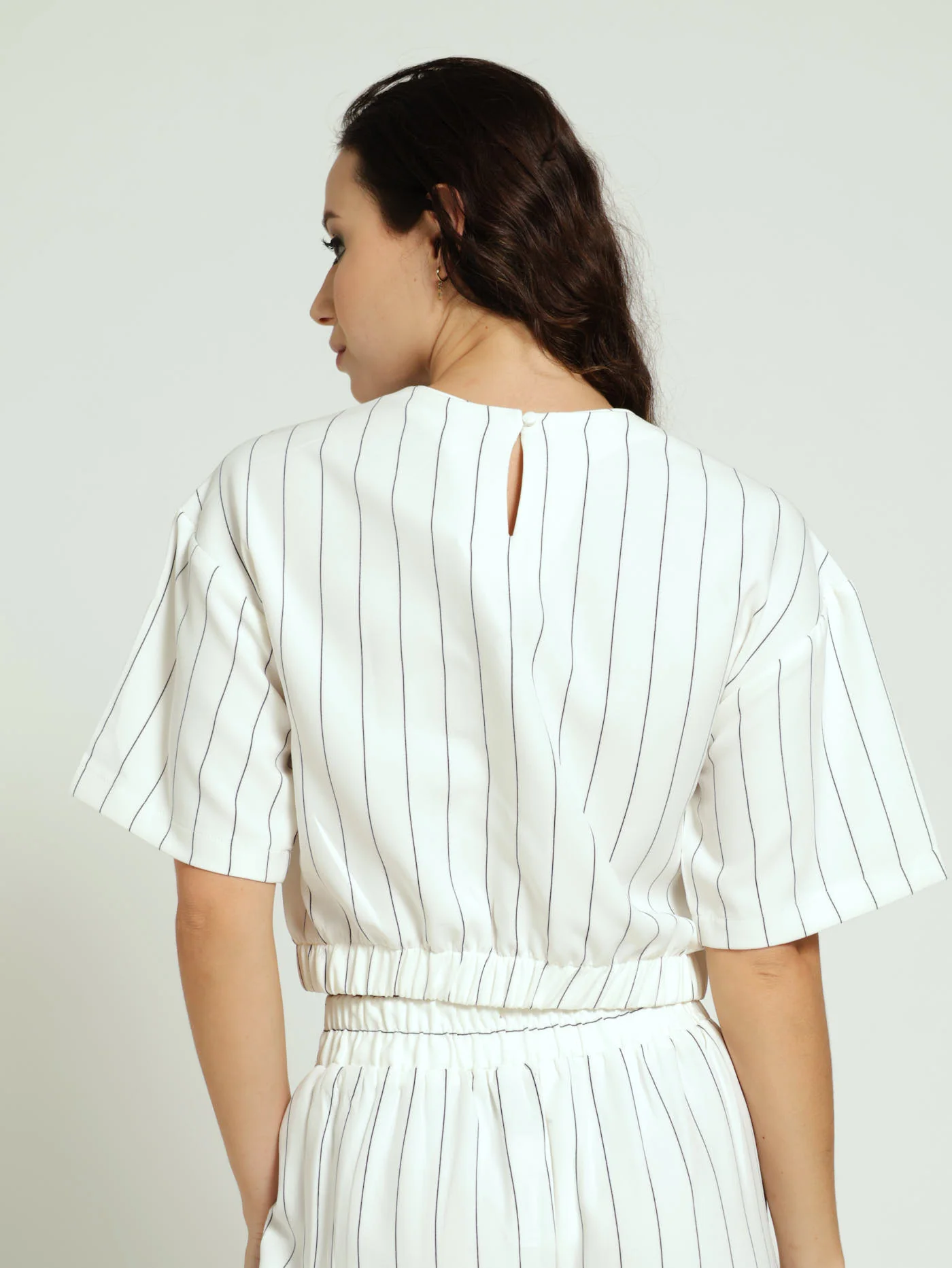 Pin Stripe Tee - White/Black - Image 3