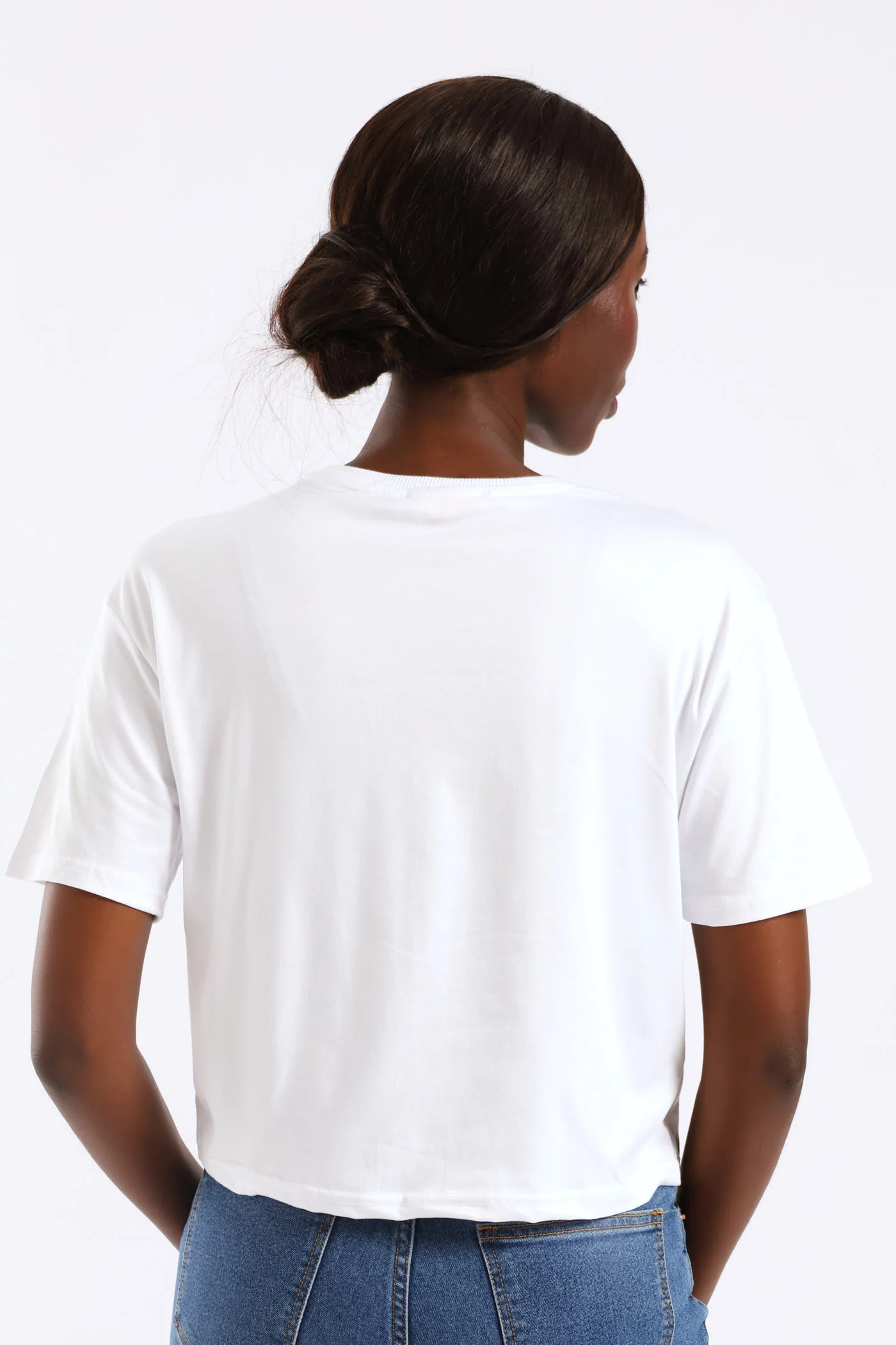 Pink Blazer Icon Cropped Tee - White - Image 3