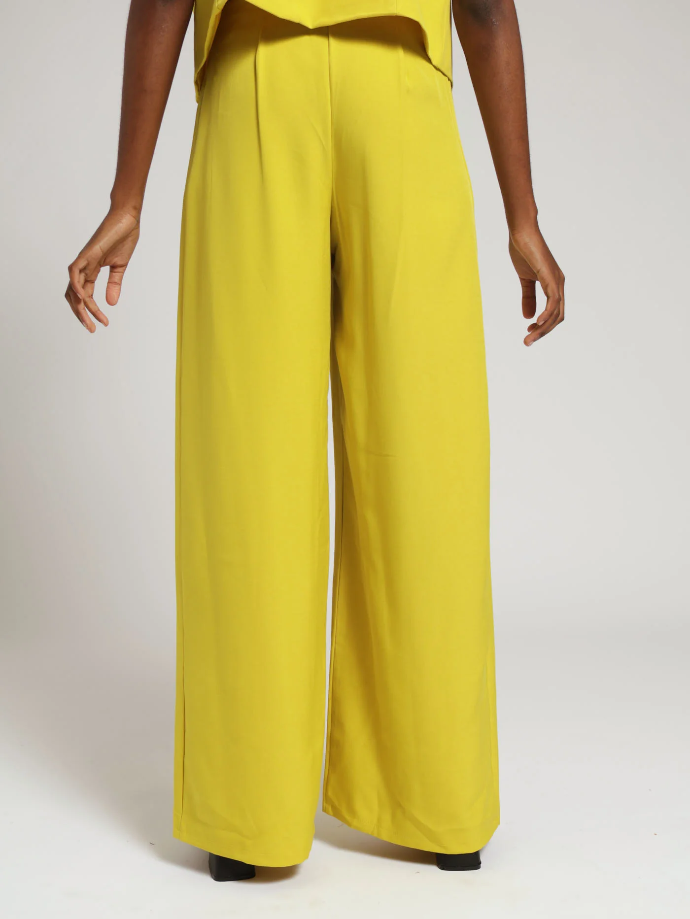 Pleat Front Linen Blend Pants - Lime - Image 3