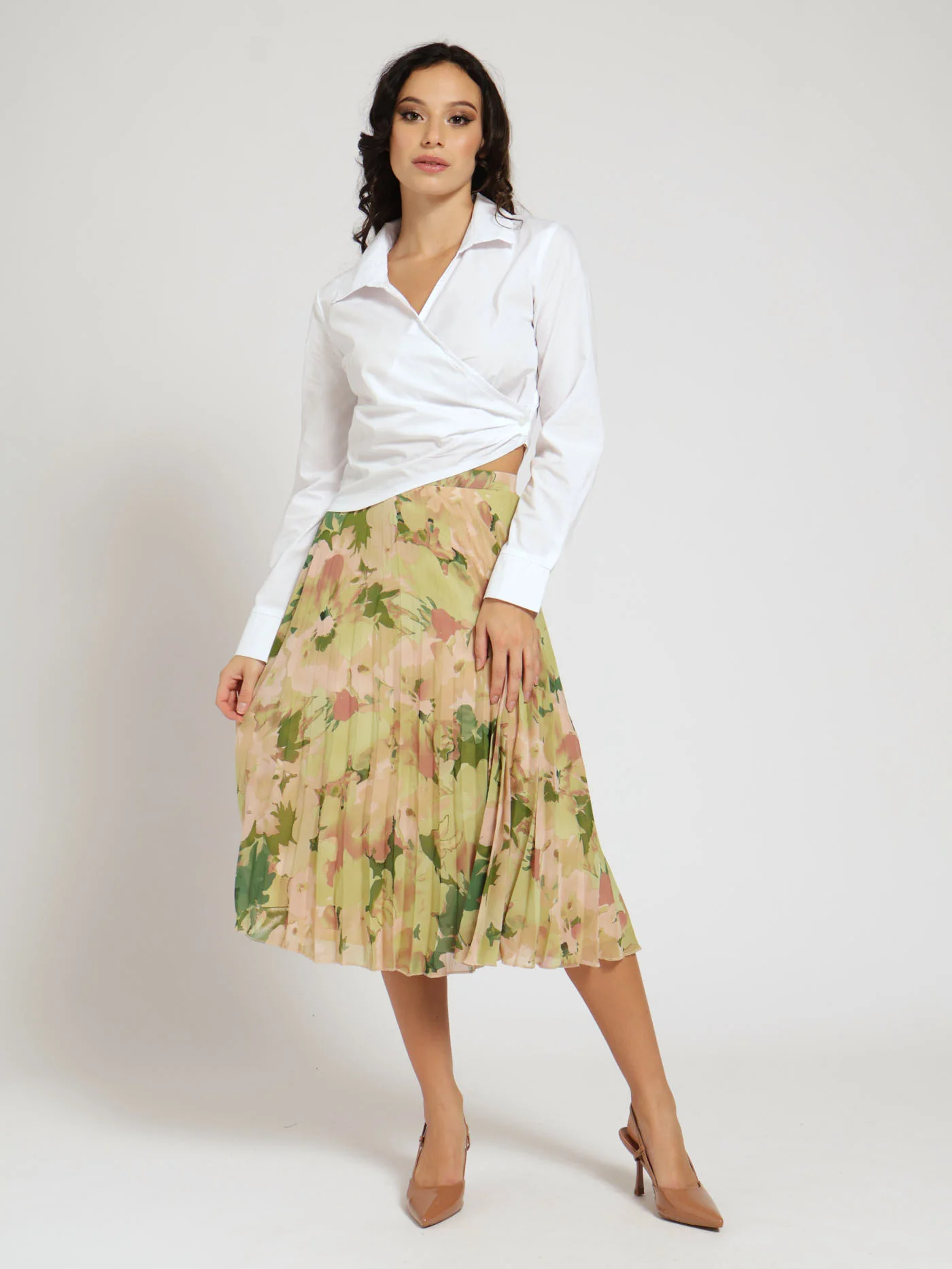 Pleat Poplin Shirt - White - Image 4