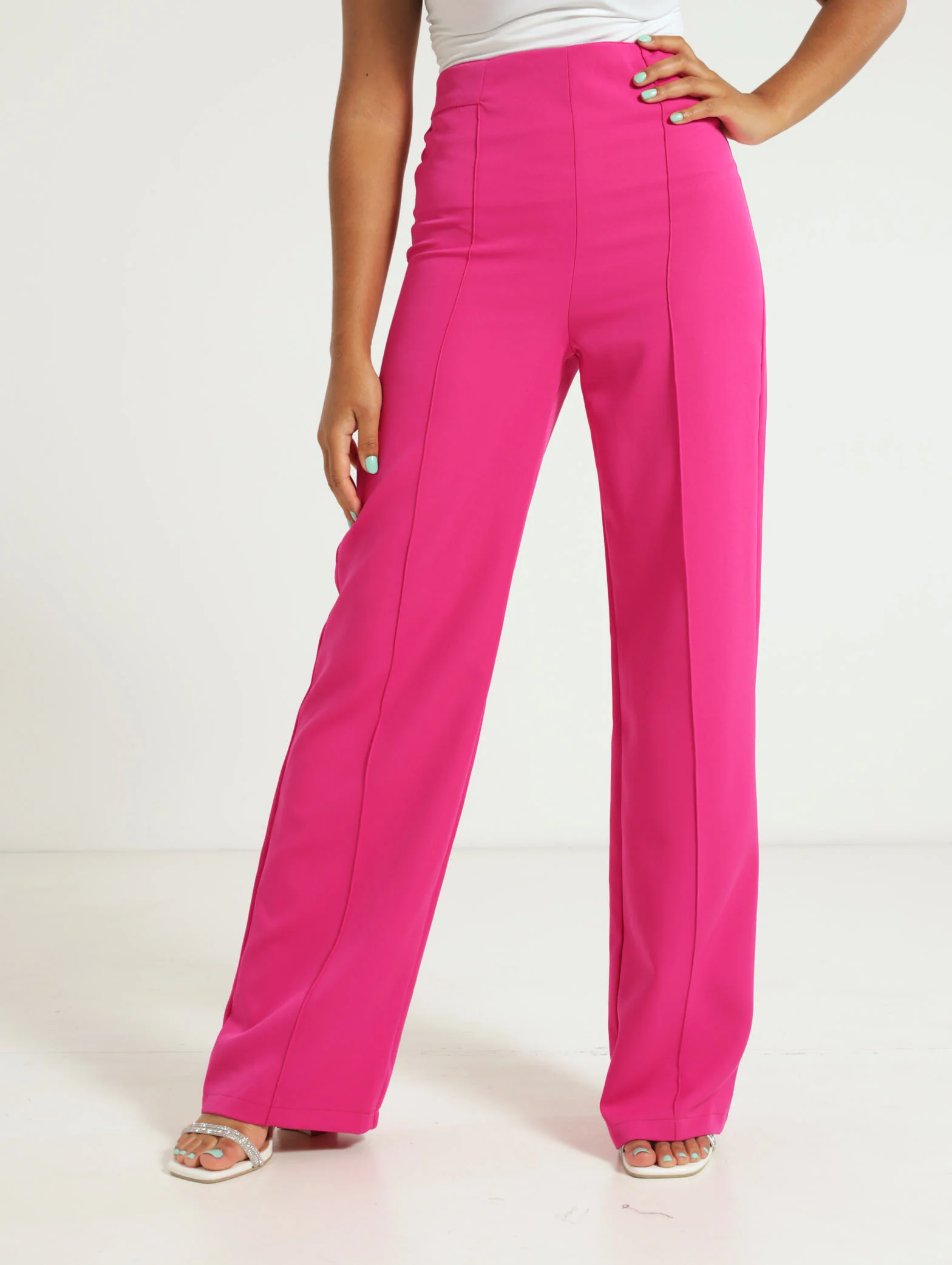 Pleated Front Wideleg Suit Pants