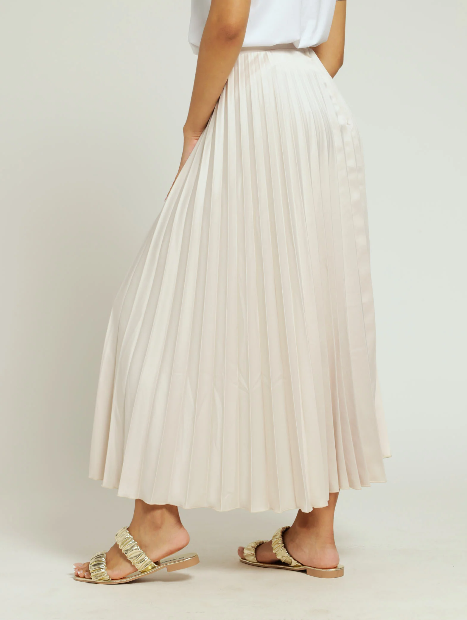 Pleated Skirt - Beige - Image 2
