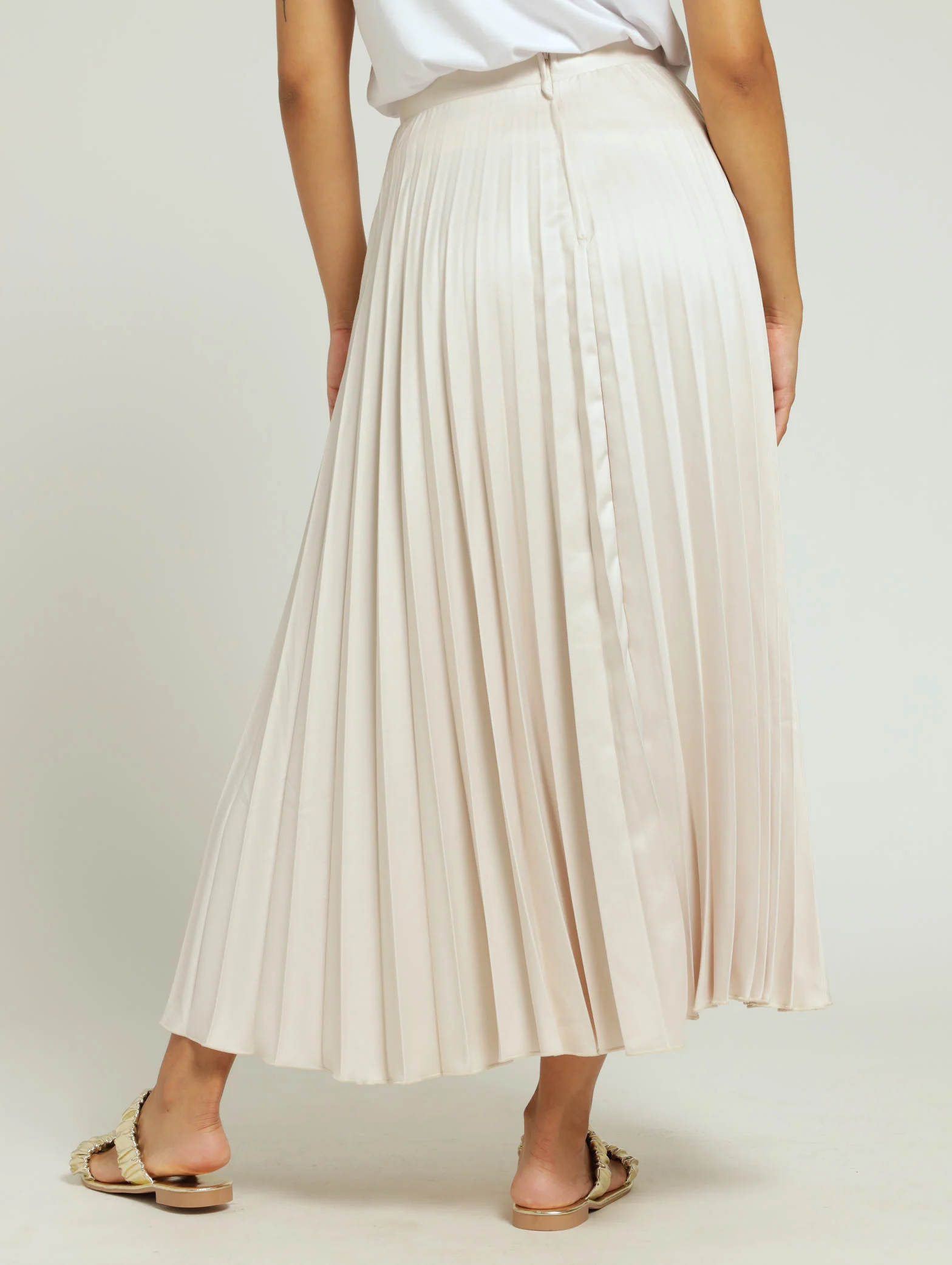 Pleated Skirt - Beige - Image 3