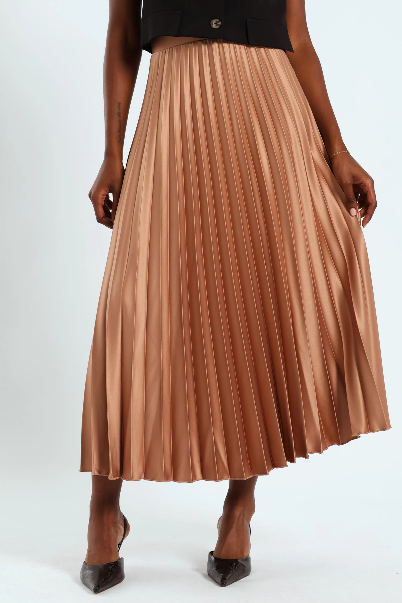 Pleated Skirt - Brown