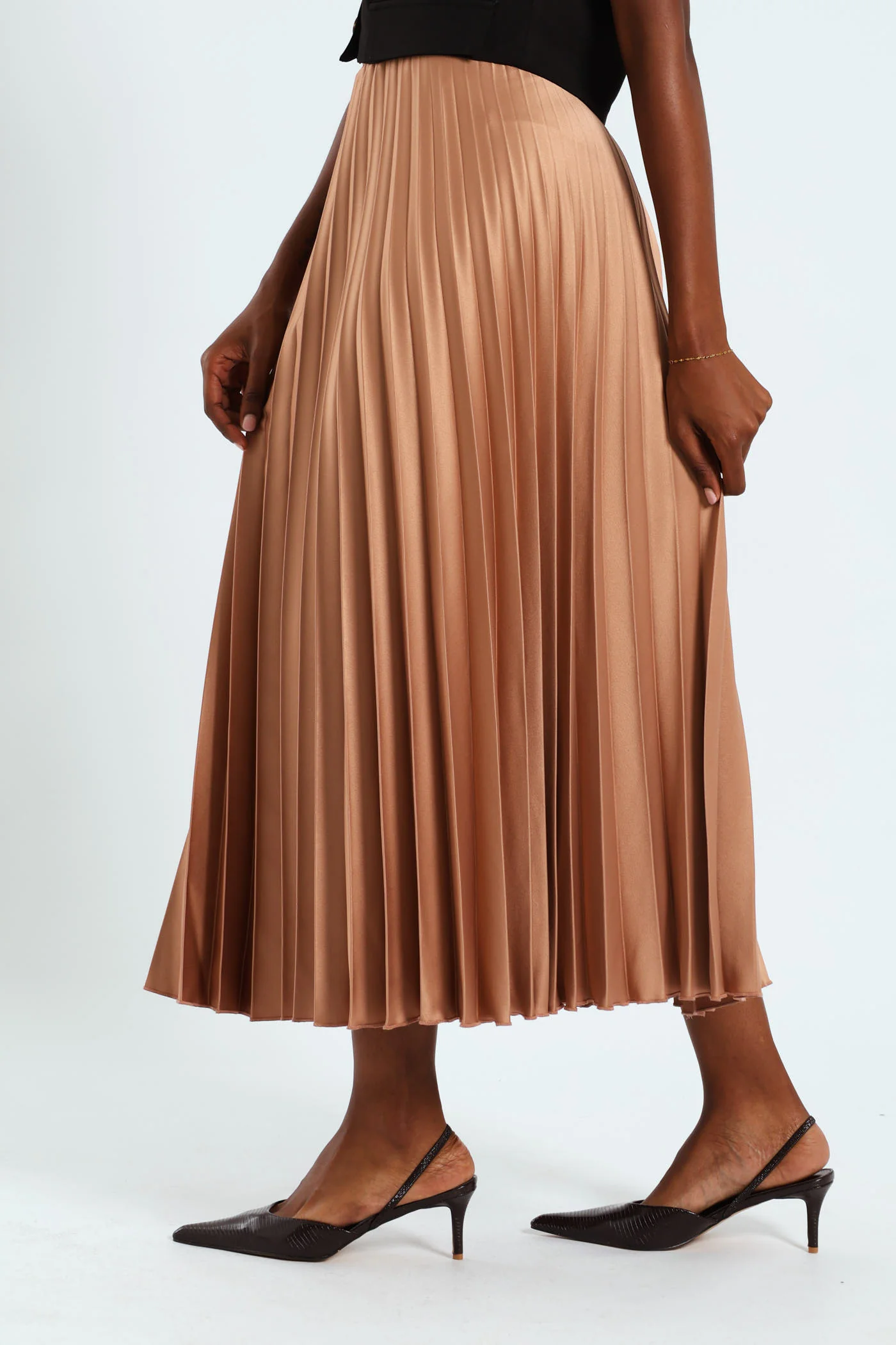 Pleated Skirt - Brown - Image 3