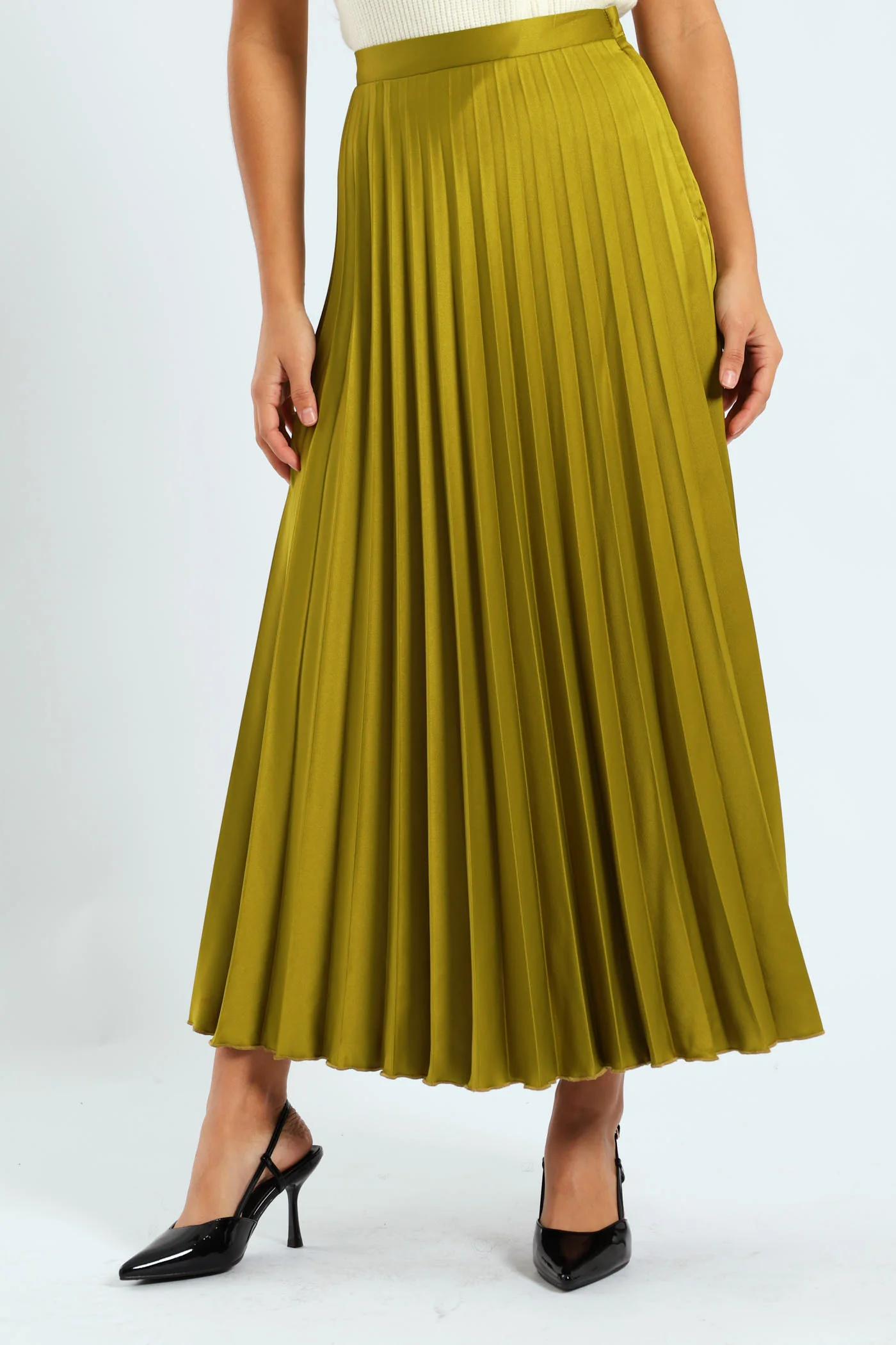 Pleated Skirt - Chartreuse