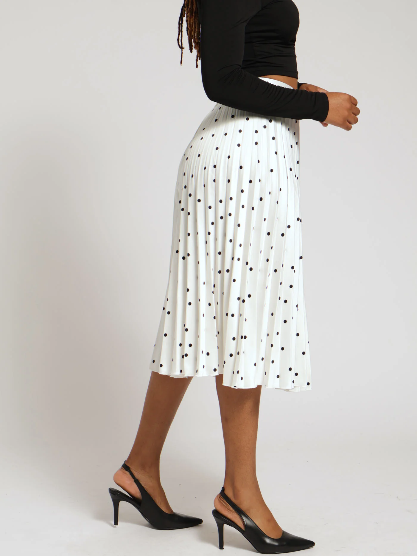 Pleated Skirt - Cream - Image 2
