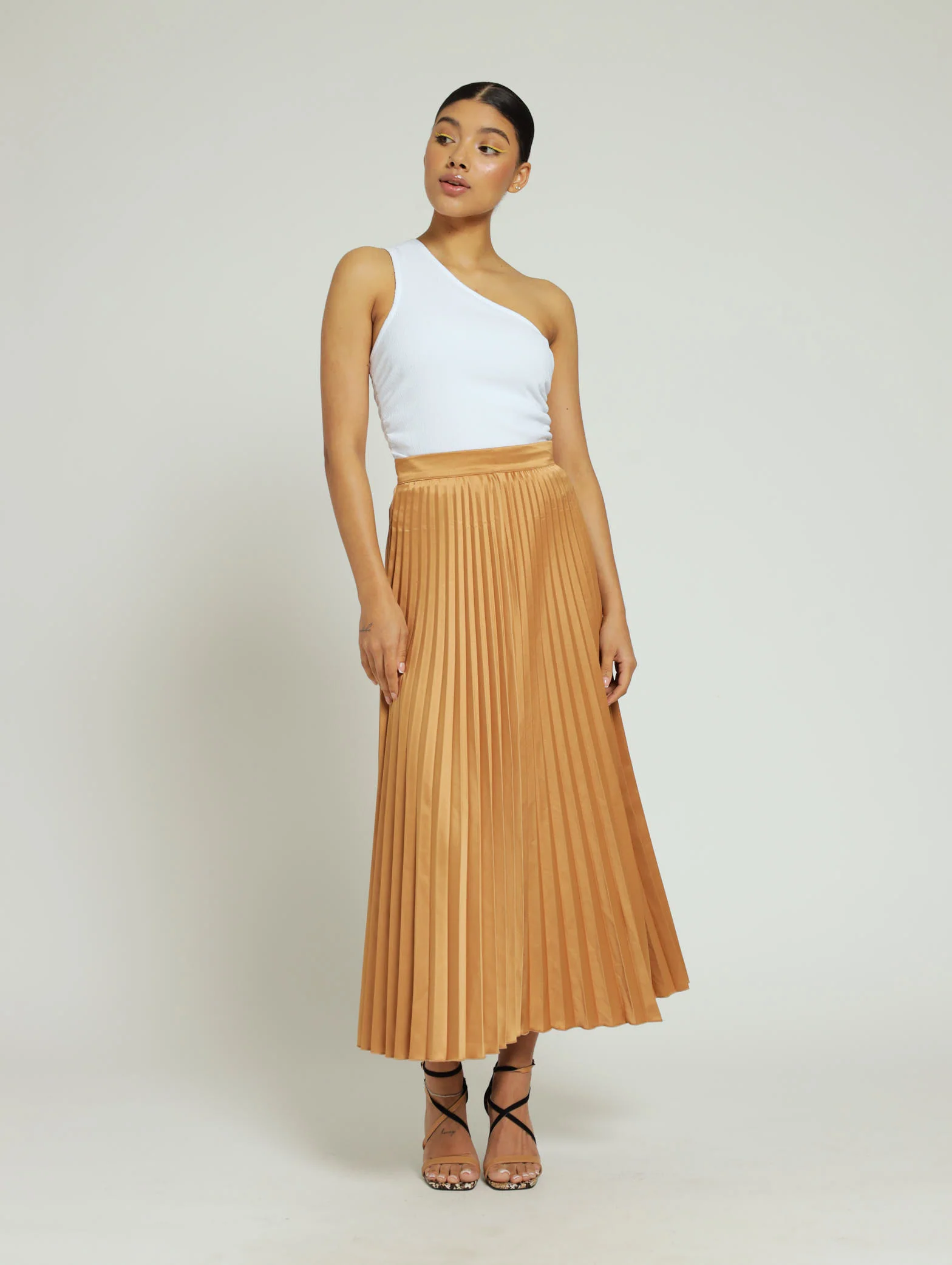 Pleated Skirt - Gold - Image 4