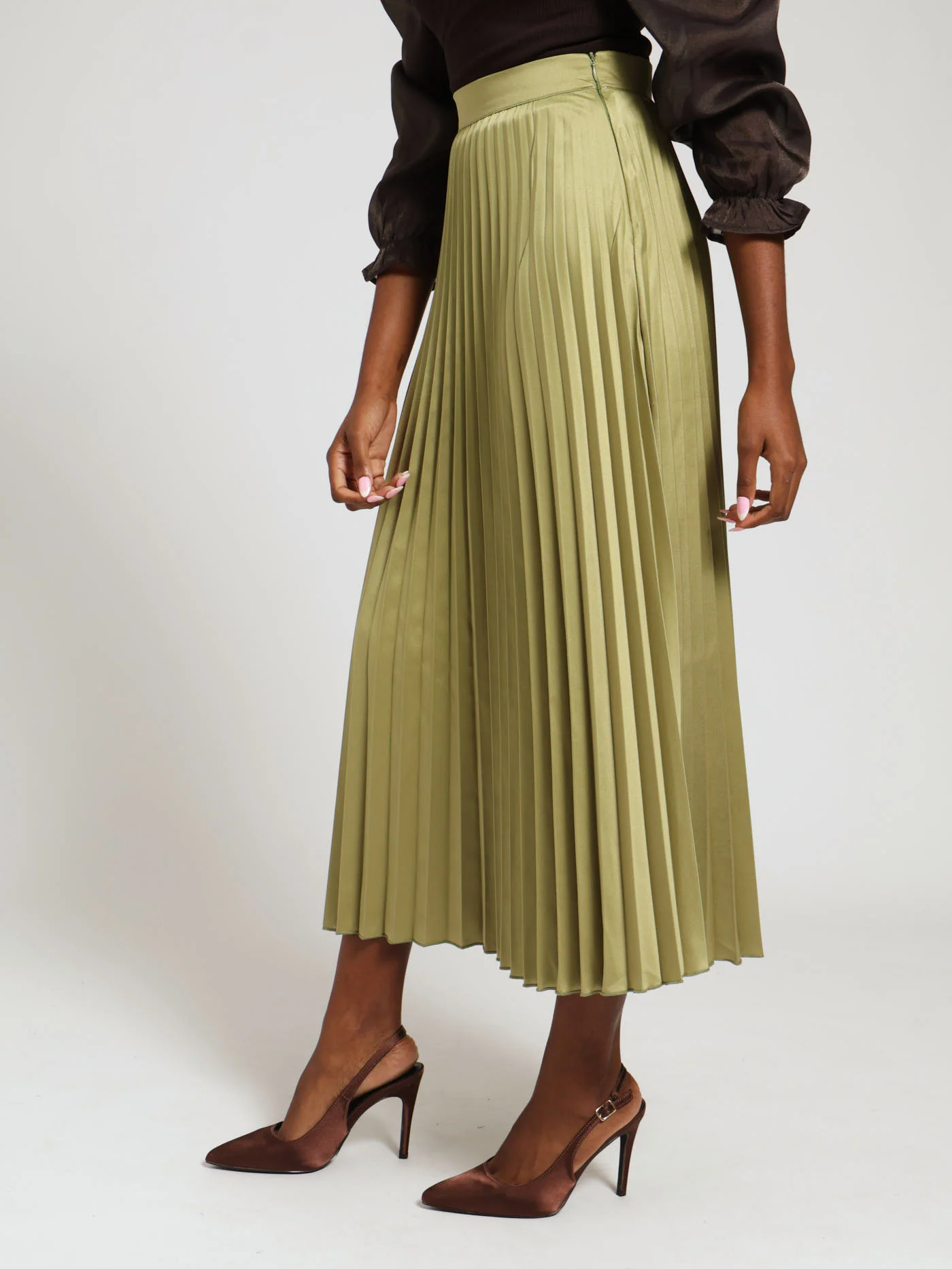 Pleated Skirt - Sage - Image 2