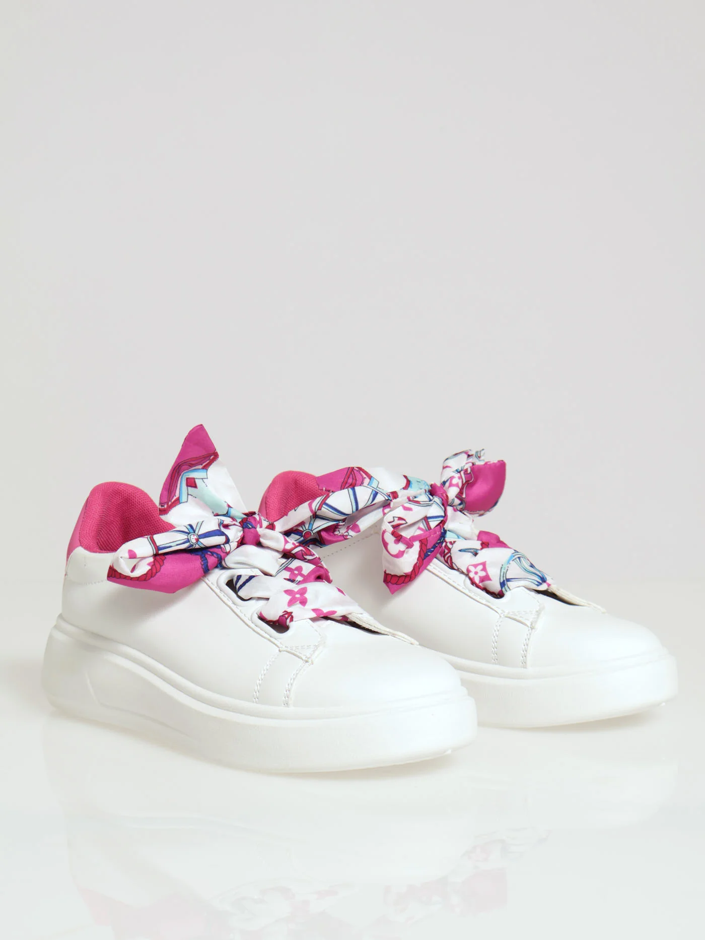 Plim Sneaker With Printed Ribbon Shoelace - Pink - Image 4
