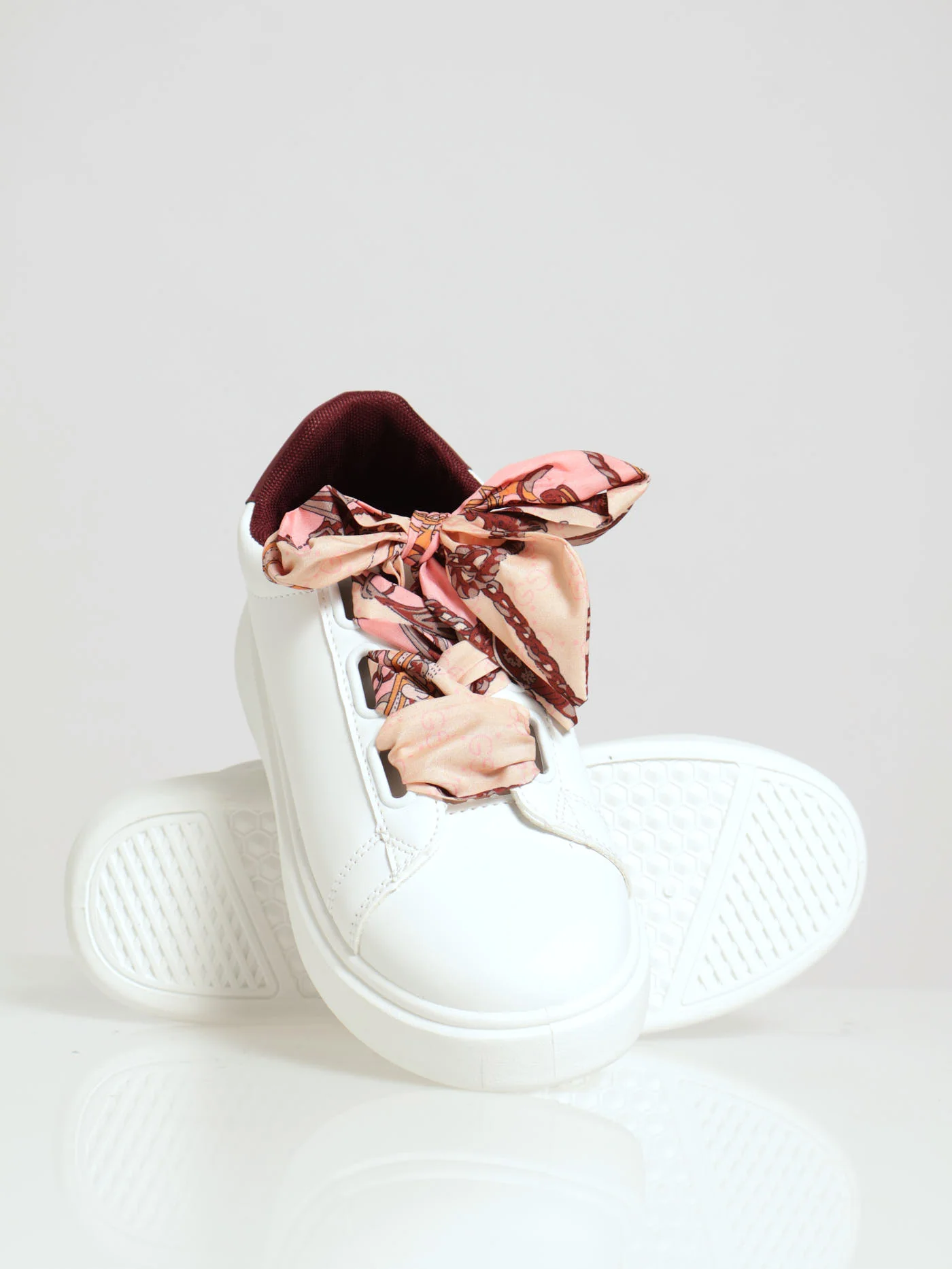 Plim Sneaker With Printed Ribbon Shoelace - Rust