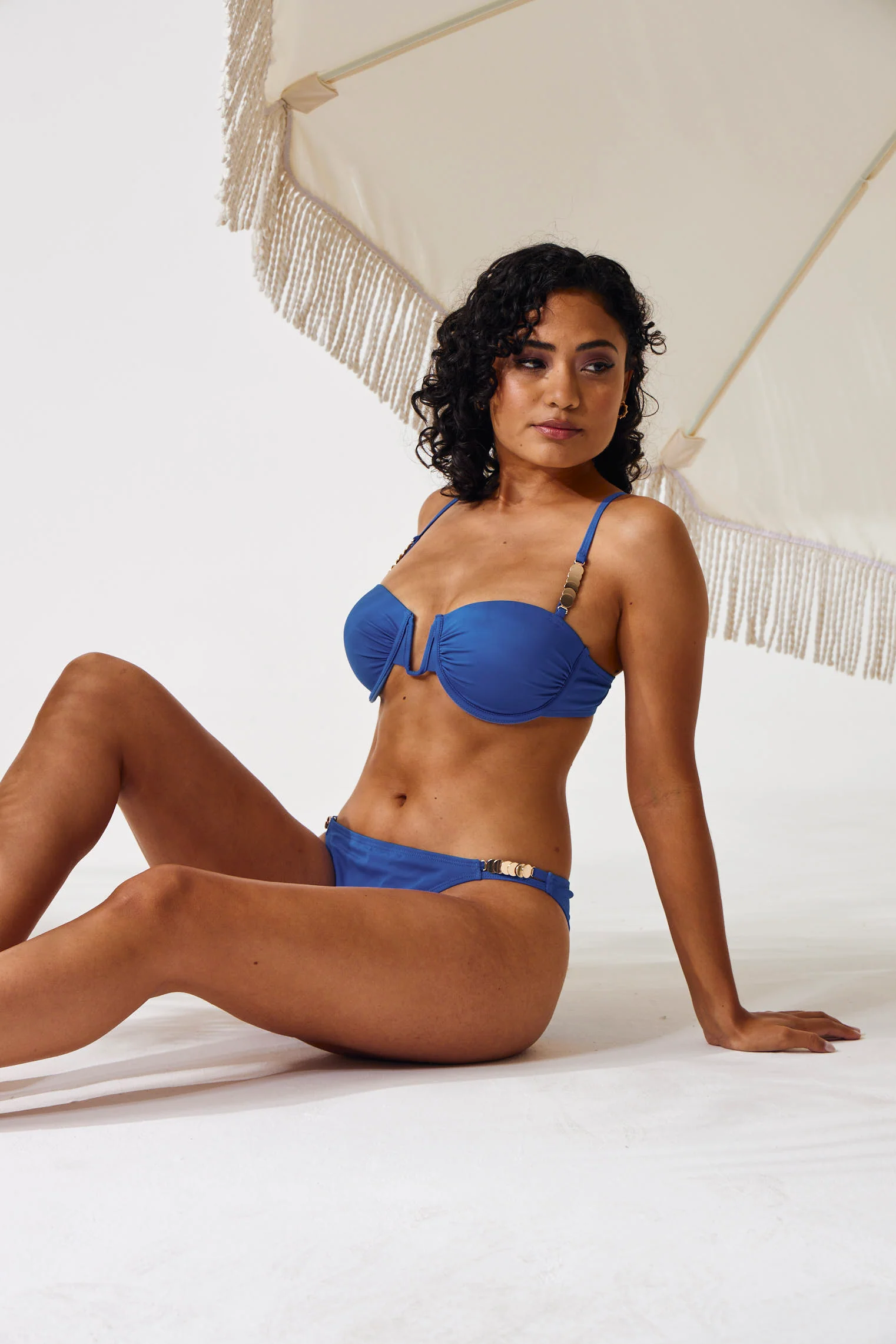 Plunge Underwire Bikini Top With Trims - Cobalt - Image 2