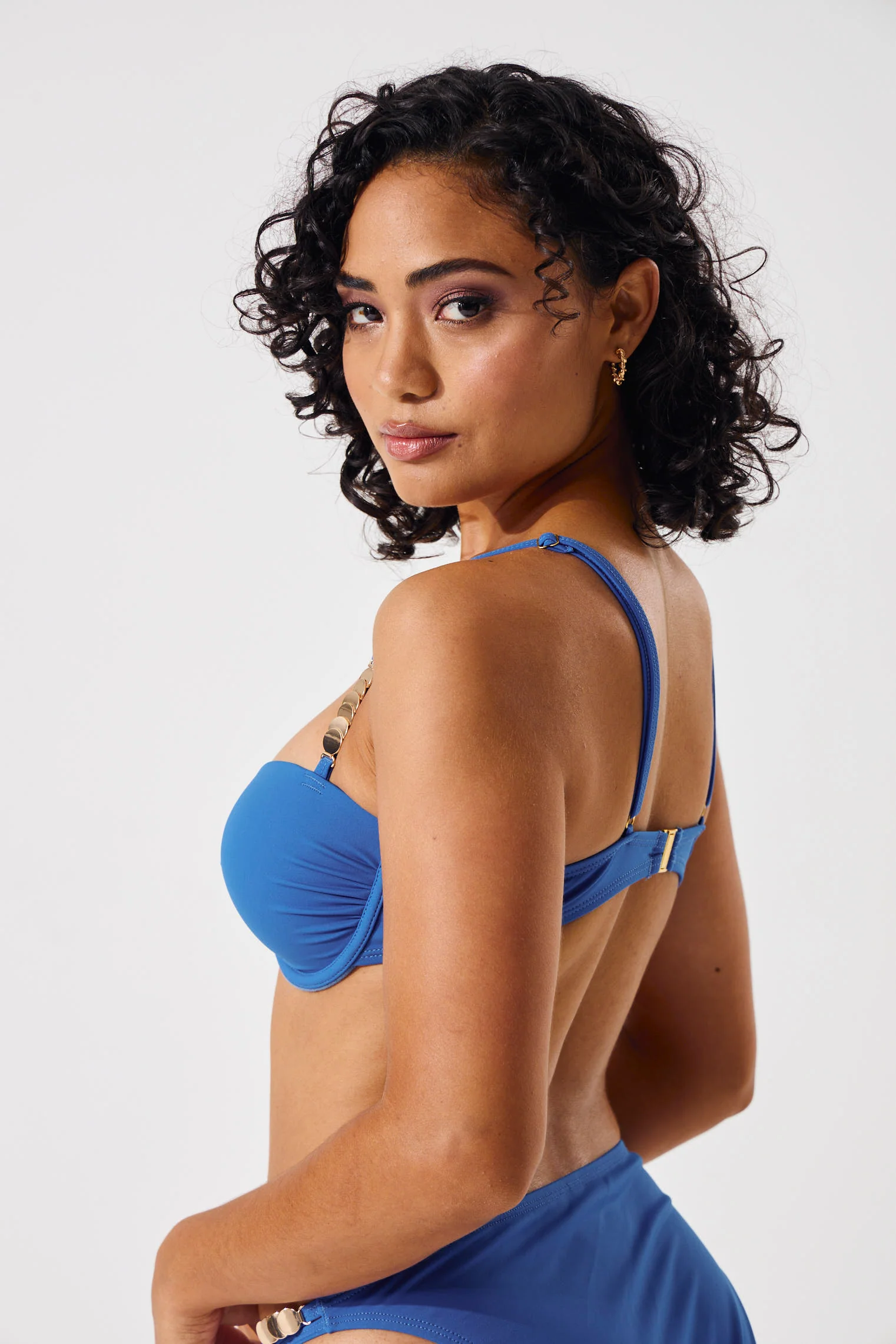 Plunge Underwire Bikini Top With Trims - Cobalt - Image 5