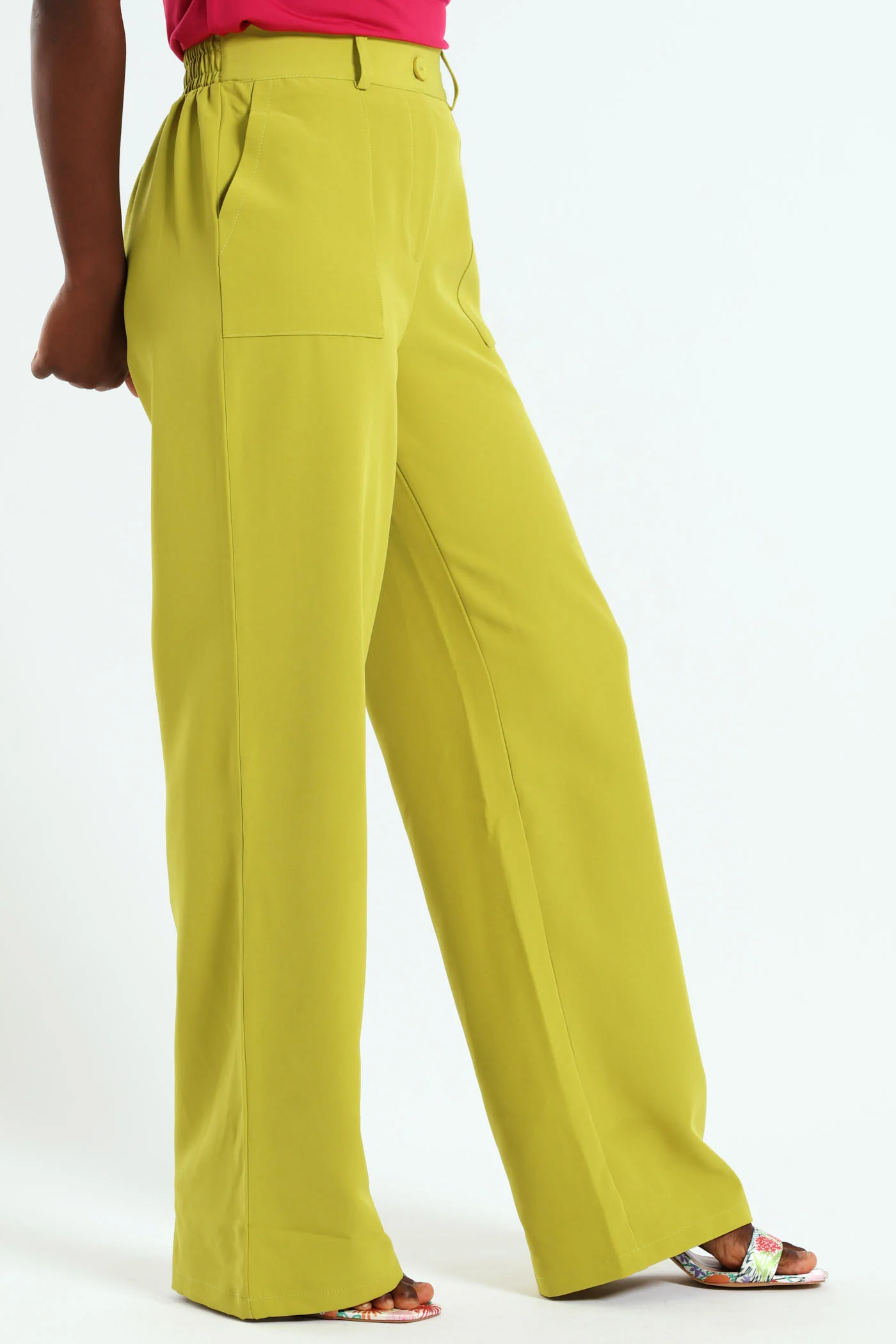 Pocket Detail Barbie Pants - Chartreuse - Image 3