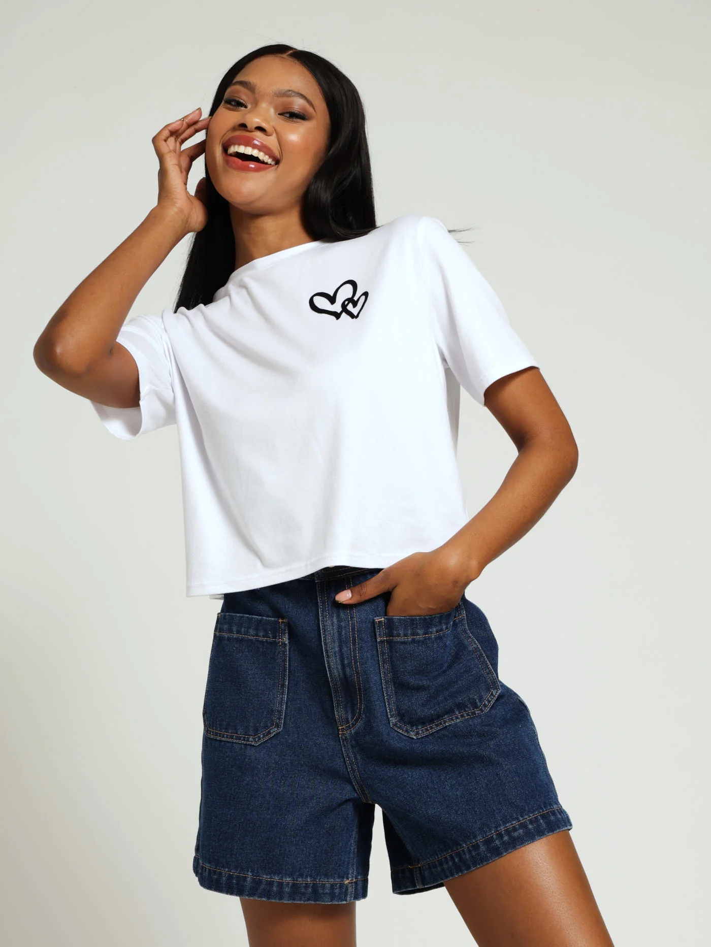 Pocket Detail Denim Short - Dark Ink - Image 2