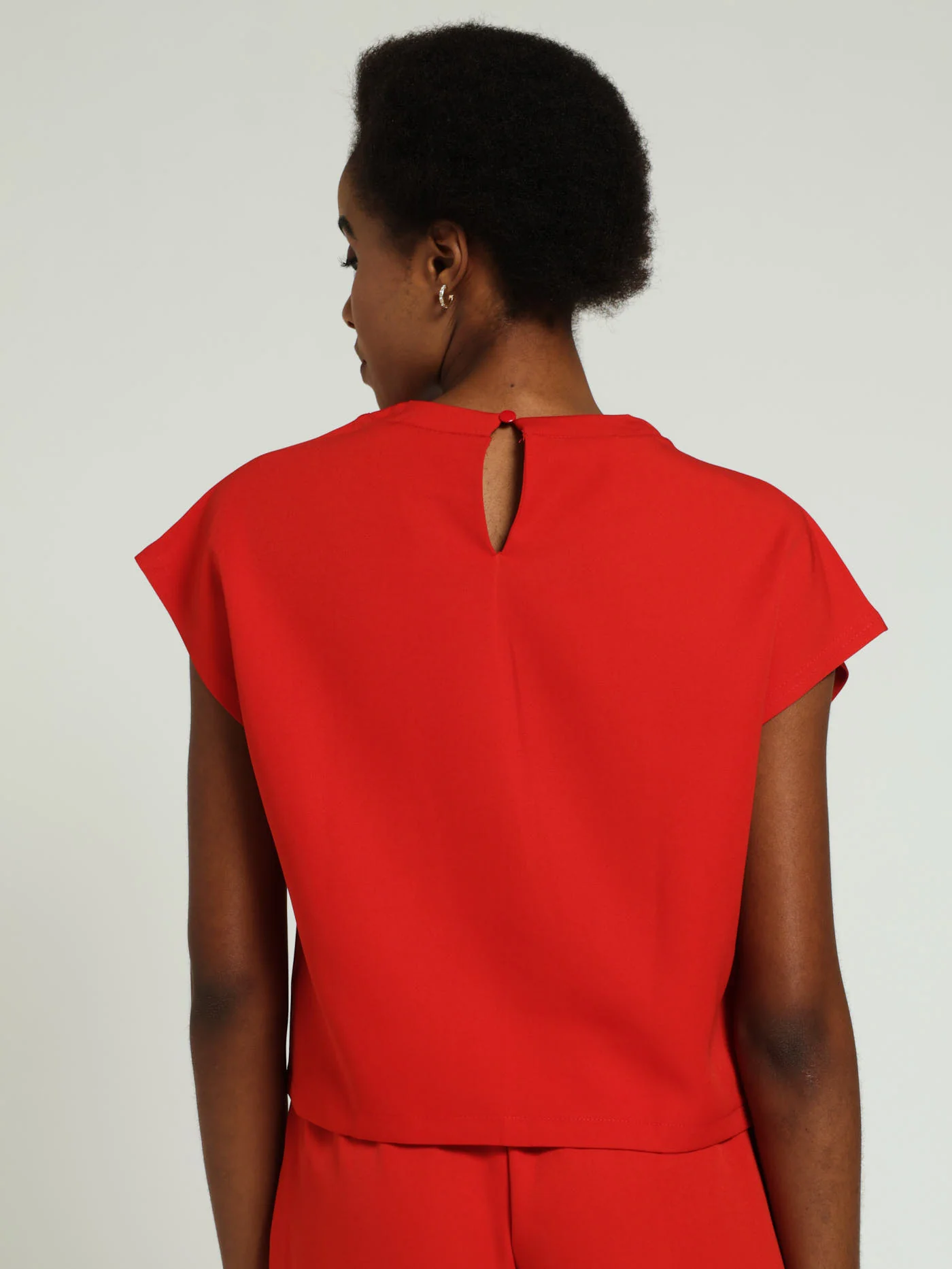 Pocket Detail Muscle Barbi Top - Red - Image 3