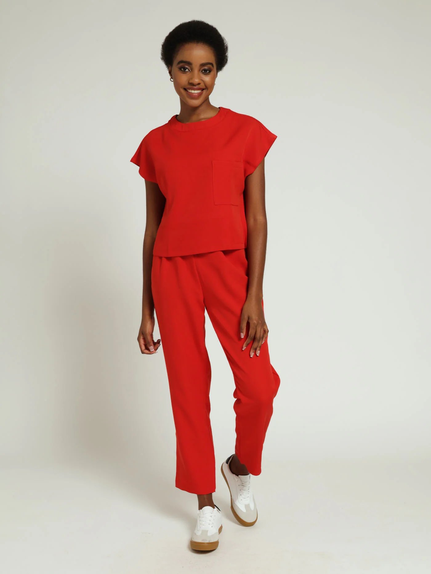 Pocket Detail Muscle Barbi Top - Red - Image 4