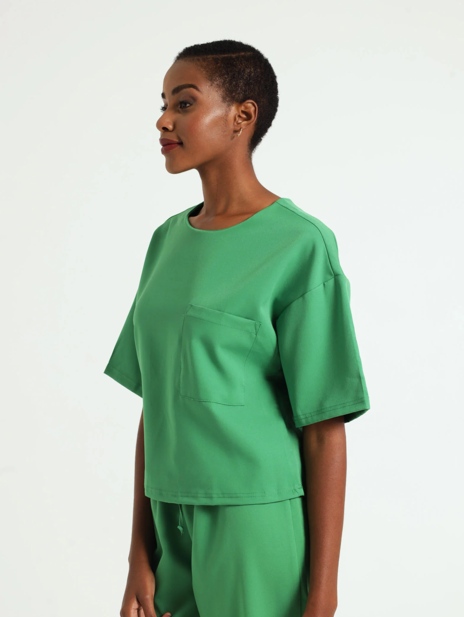 Pocket Detail Plain Barbi Top - Image 3